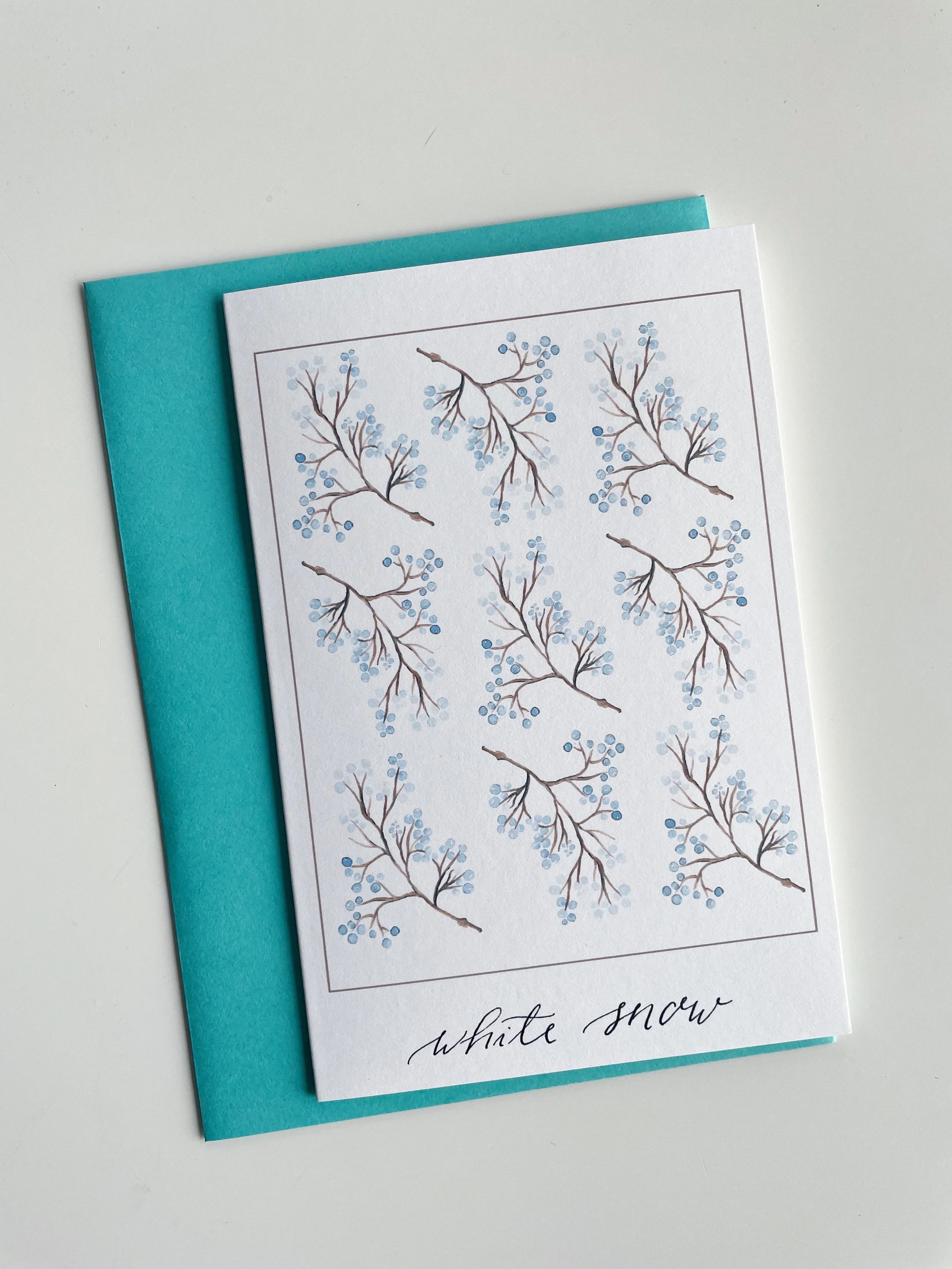 StudioReta DIY watercolor Greeting card blue berries