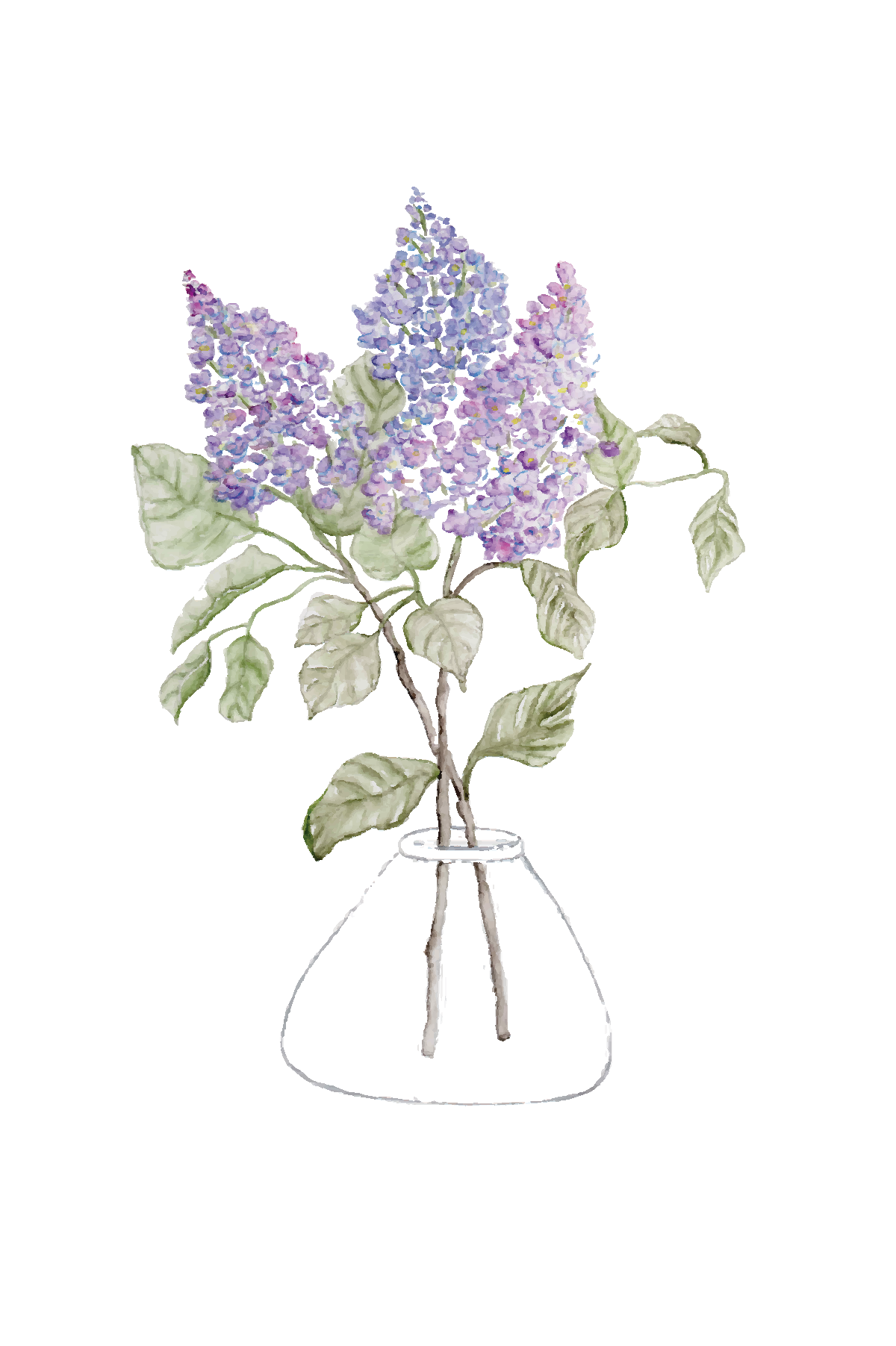 Bouquet of Lilac ~ Vintage inspired greeting card