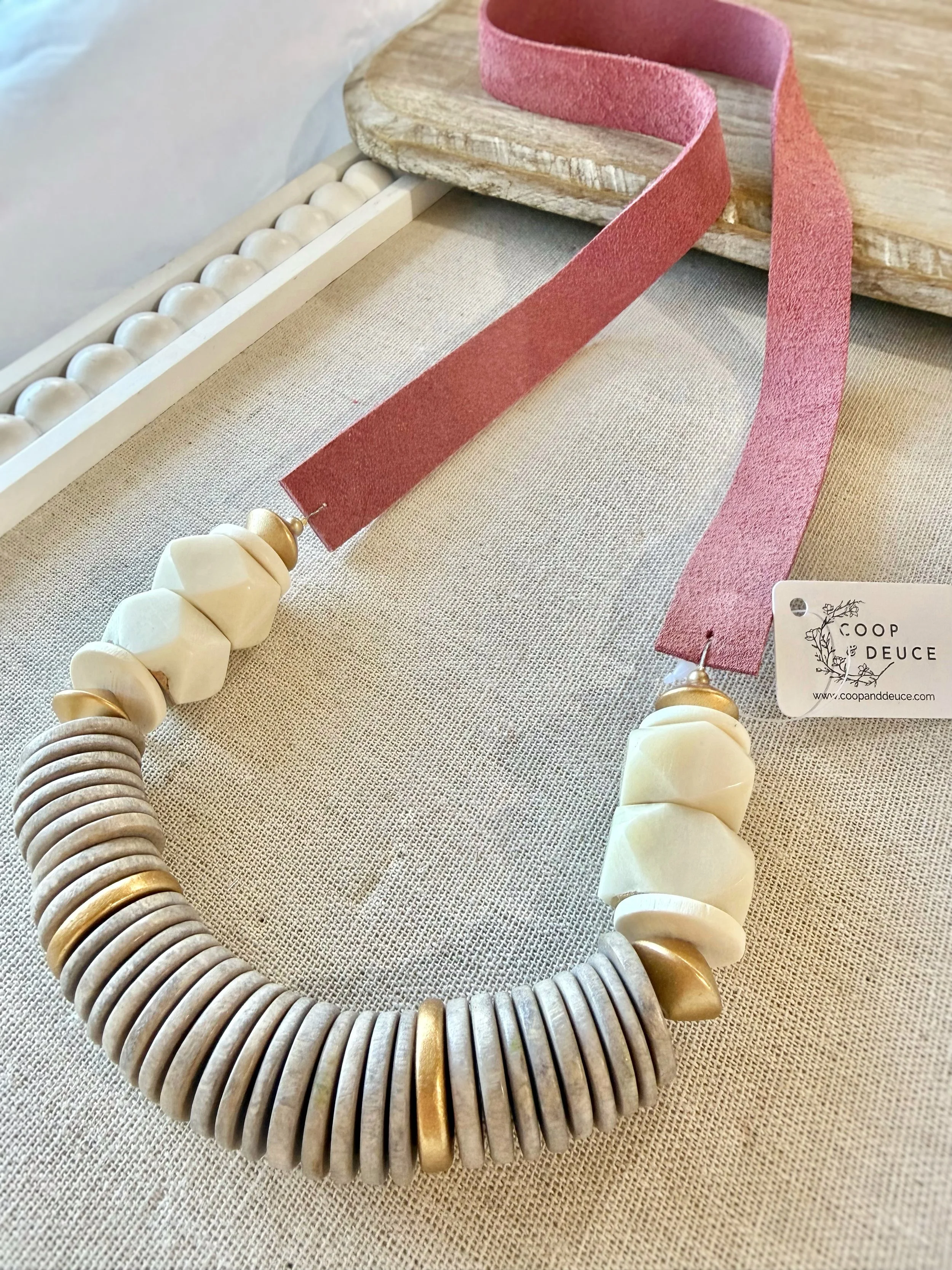 Pink Suede Sally Necklace