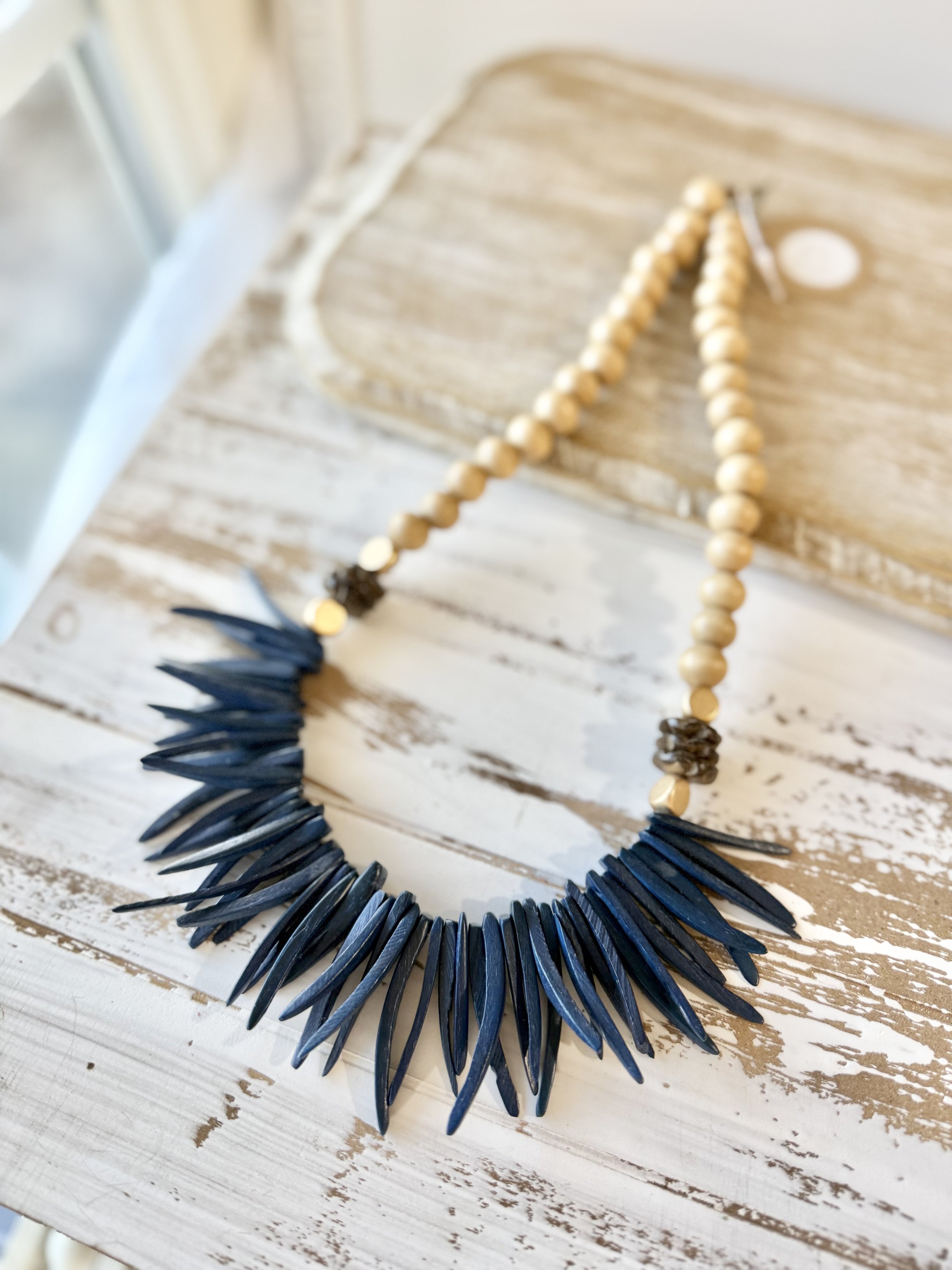 Navy Dagger Necklace