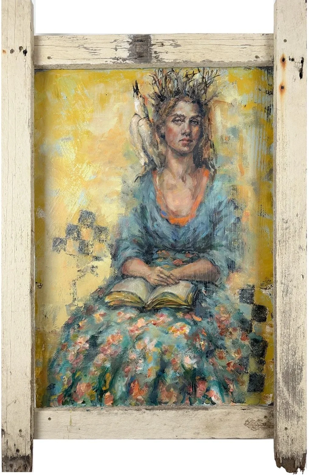  
  Sing to Me Now    


  


 
2024 
45H x 27W x 4D in. 
  
 
Mixed media acrylic on birch wood panel. Framed with salvaged picket fence boards.


     Inquire    
 
  
