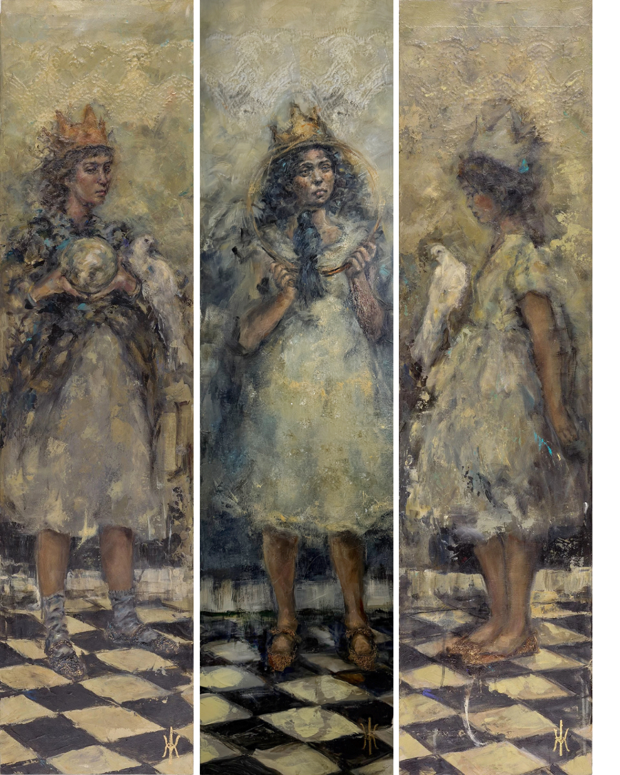  
  The Stolen Child    
 
 “Come away, O human child!   
 To the waters and the wild   
 With a faery, hand in hand,   
 For the world's more full of weeping than    
 you can understand.”    
 — W. B. Yeats   
 


  


 
2026 
 triptych  
12W x 48H