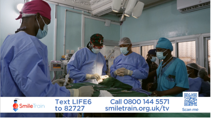 Smile Train TV ad with QR code