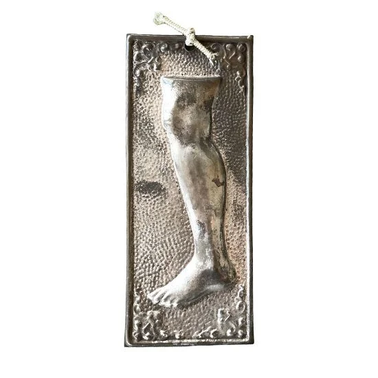 Antique Silver Ex-Voto with Leg