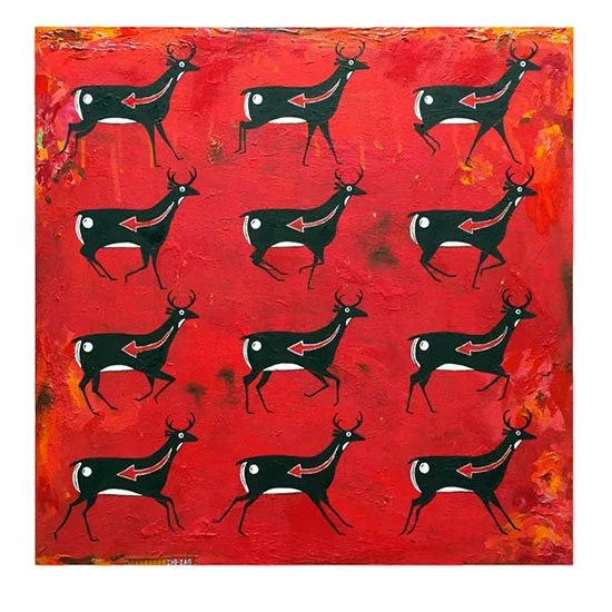Zuni Heartline Deer Galloping (After Muybridge)