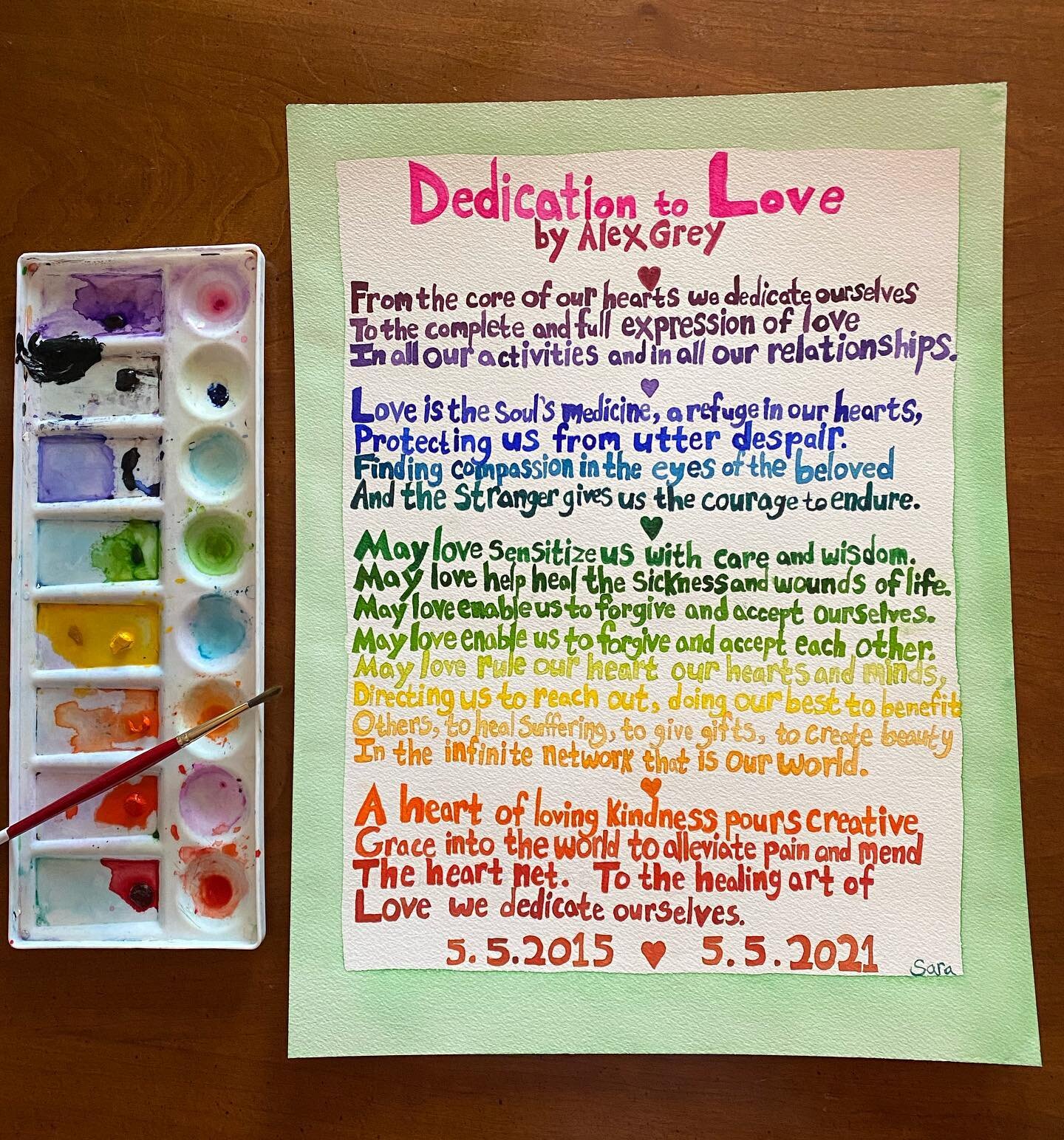 I made an illustrated adaptation of one of my favorite poems, the Dedication to Love by @alexgreycosm 🌈

I made this for my partner on our six year anniversary, which was 5/5 and it marked my first time visiting #cosm ❤️

It is a reminder to conscio