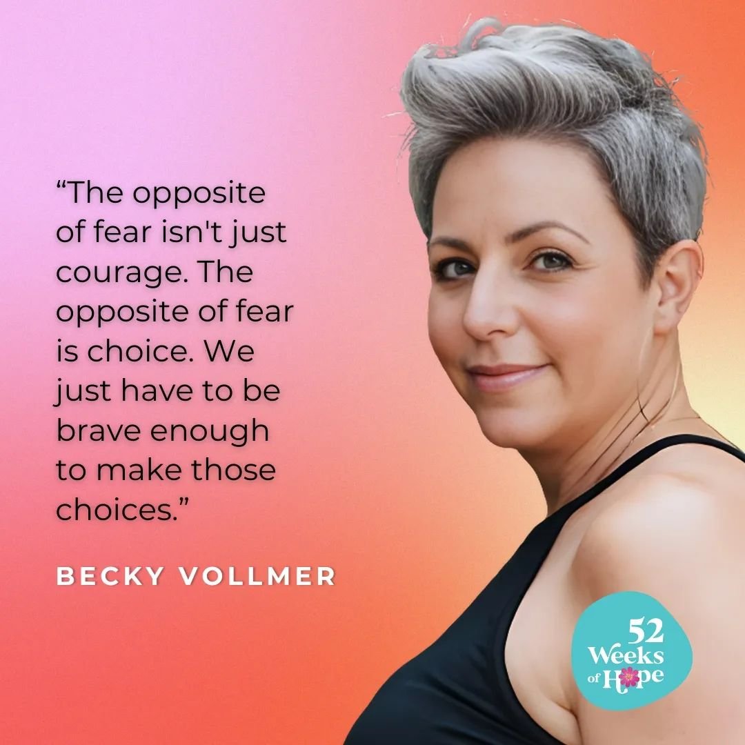 Embrace the power of choice! Fear isn't conquered by mere courage; it's overcome by the choices we make.

 Let's step into bravery together. Listen to this empowering episode now! 🎧🌸

#52weeksofHope #LaurenAbrams #BeckyVollmer #Empowerment