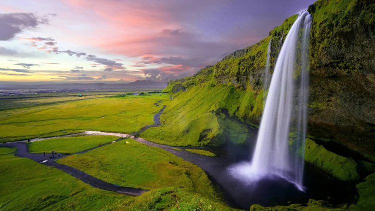 Waterfall landscape in Iceland