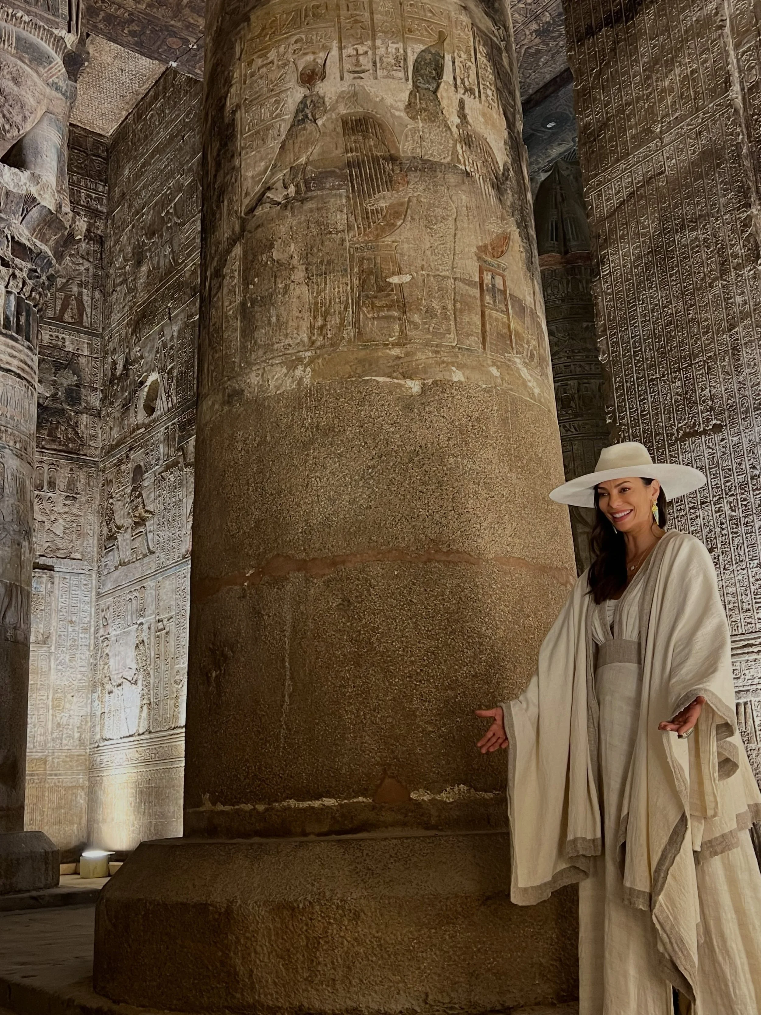 Doing a thing with @academy.of.oraclearts on Friday morning. 

Here&rsquo;s me with my harp-playing homegirls in Dendera 🪉