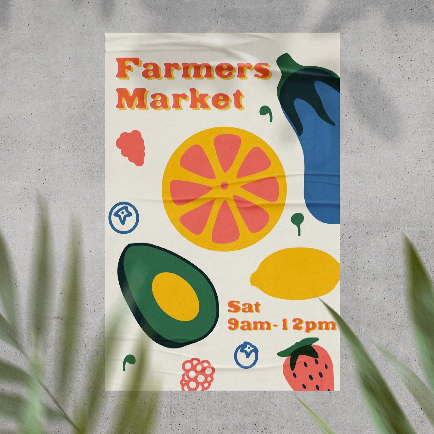 Farmers market poster inspired by my favorite local farmers market @ptreefarmersmkt I am super passionate about buying local organic produce and farmers markets are the best way to do that! More designs to come on this concept. 
-
Shoutout to my grea