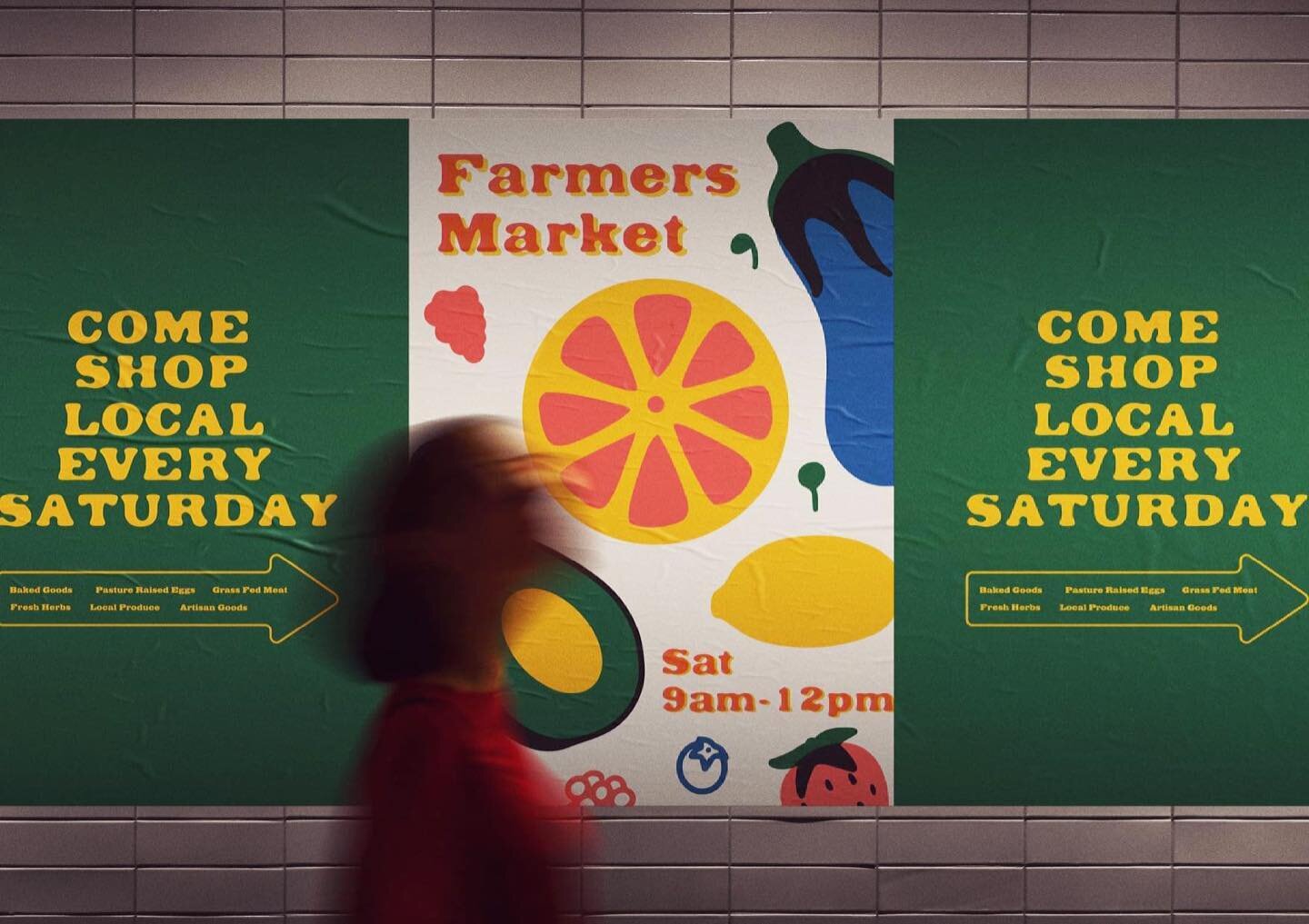 Come shop local 🌱🍓🍉🥦 inspired by my favorite farmers market @ptreefarmersmkt shop local produce as much as you can, it taste better too ;) 
.
.
.
.
.
.
.
#posterdesign #cityposter #posterart #graphicdesigner #postermockups #shoplocal #shoplocalpo