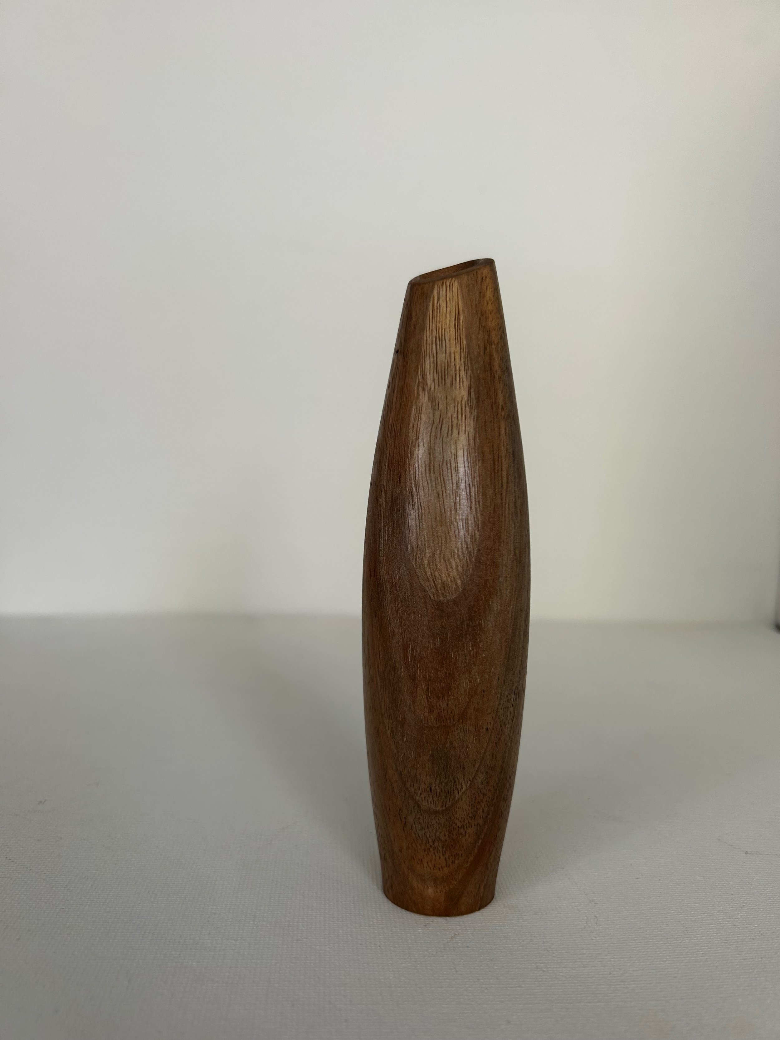 Offset Walnut Dry Vase