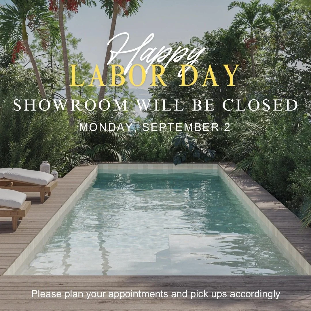 Showroom will be closed on Labor Day!  Hope you find a pool to cool off in. ➡️ Check out this new Sukabumi collection from WOW. 

@wow_designusa