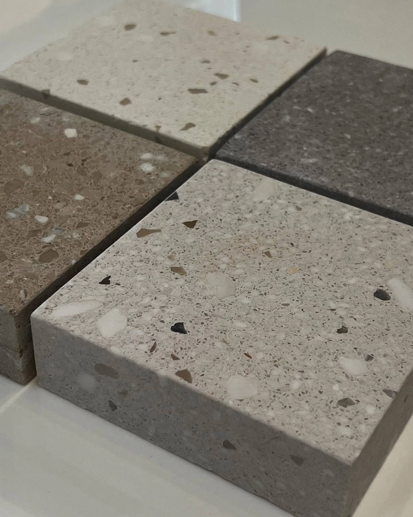 Just in! Exterior terrazzo has texture, comes in a variety of sizes and can be used for pool coping!  Perfect for your mid-century modern retreat!