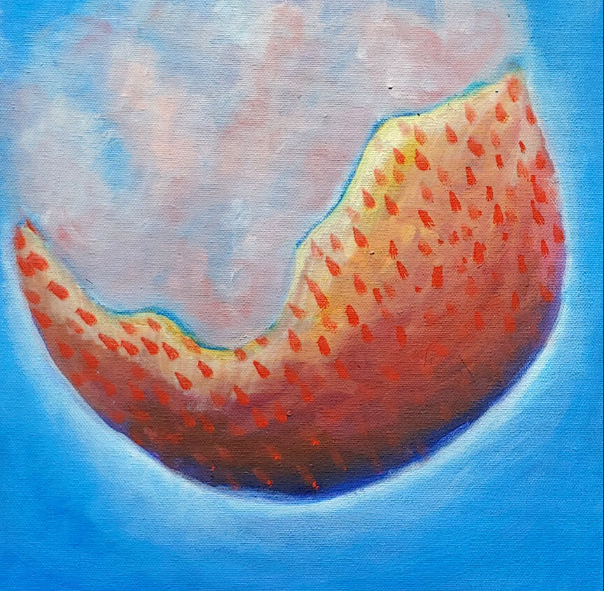 "Moon Egg" Oil on canvas. 12 x 12 in. 2017.