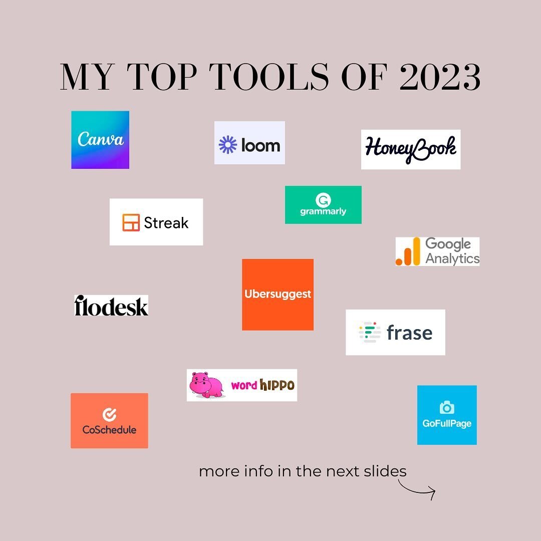 2023 Wrapped: Tools Edition 

These are my 12 favorite softwares, extensions, and tools for this year. 

Not listed: 
Hours of playlists, kitten cuddles, and my husband knocking on my office door reminding me to take a break and eat 😬

What couldn&r