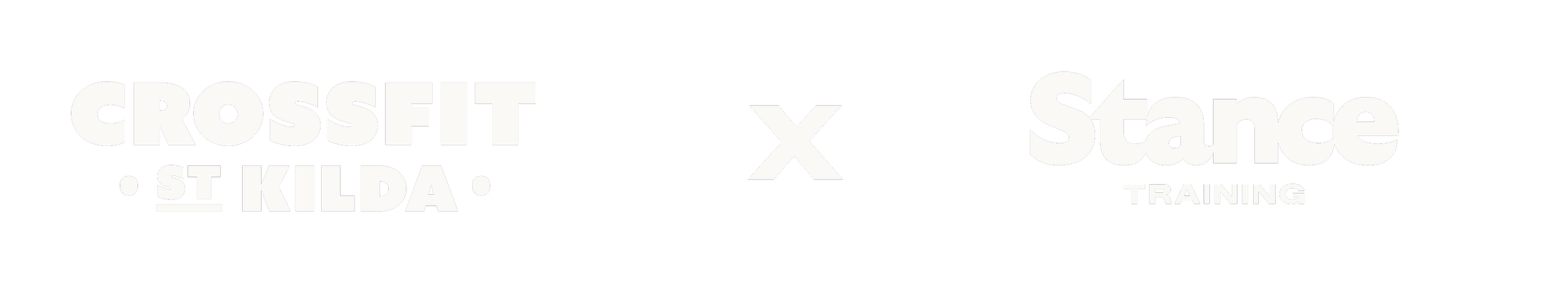 Logo of Crossfit St Kilda and Stance Training with a large X in the middle.