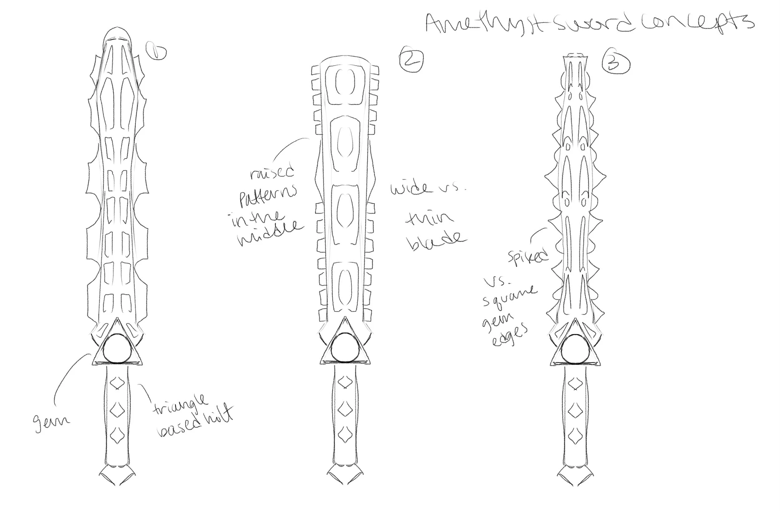Amethyst sword concepts