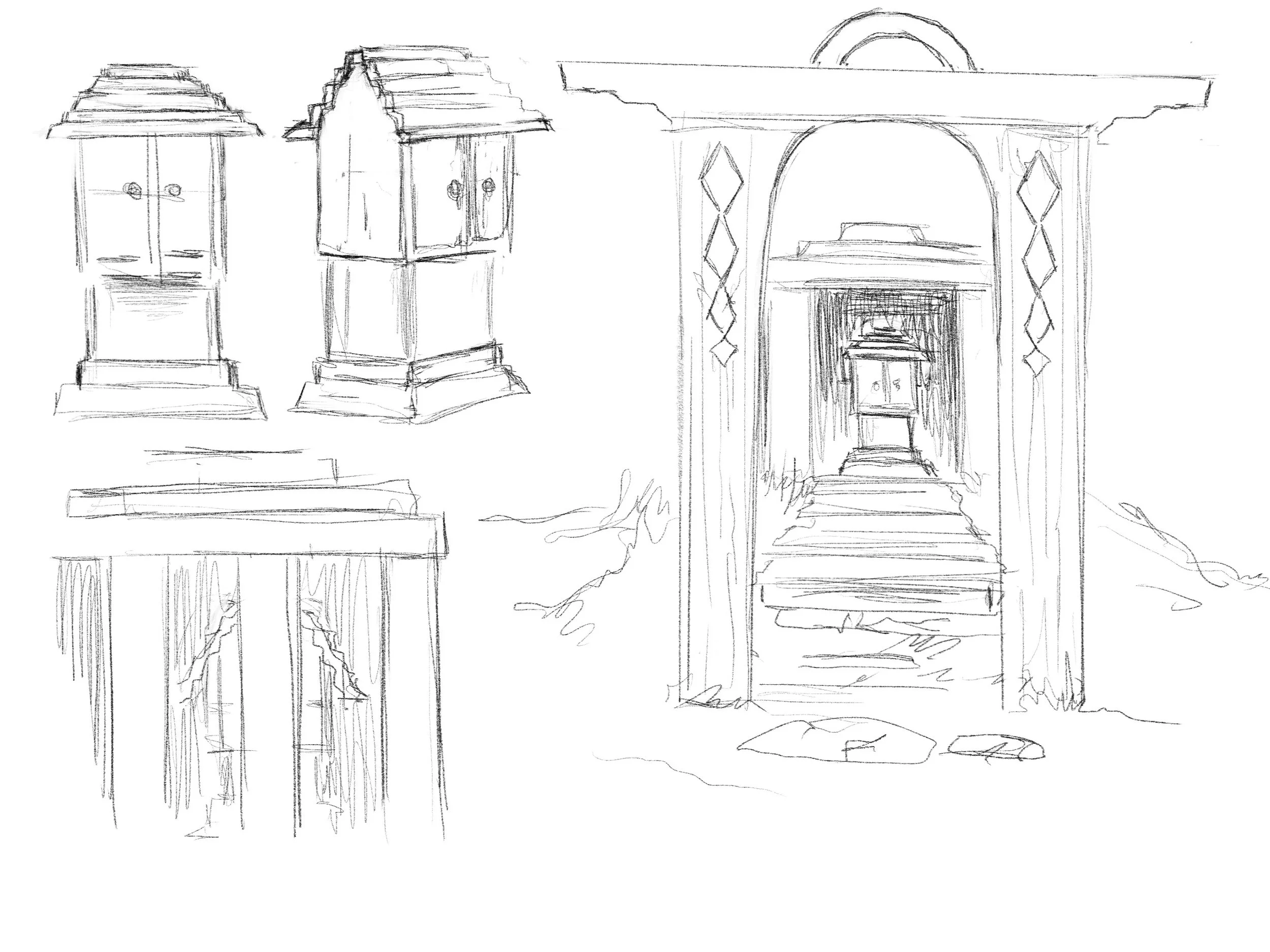 Village shrine concept art.