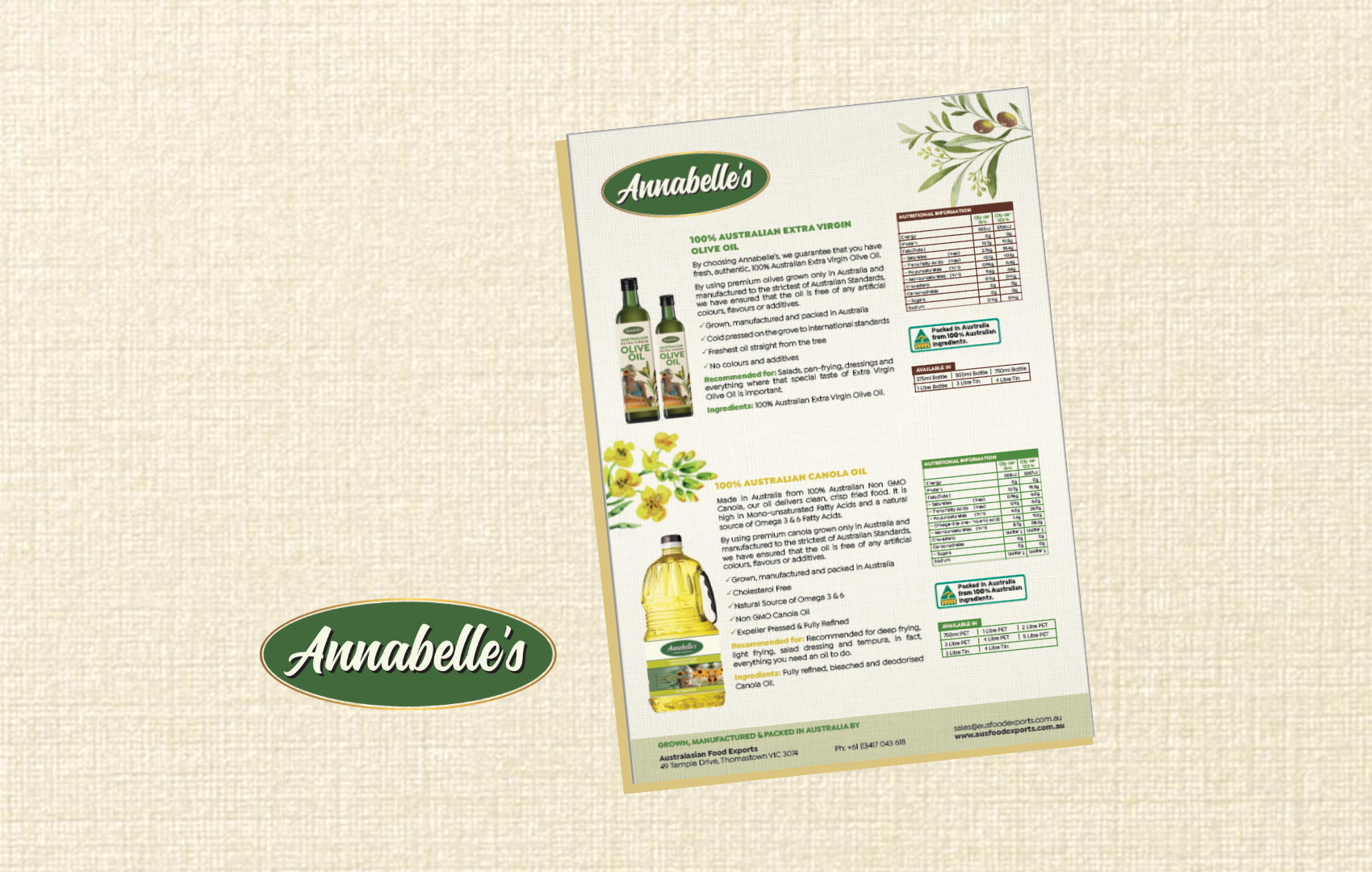 ANNABELLE'S BROCHURE