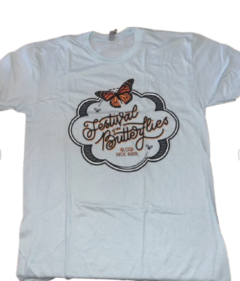 Blue "Festival of the Butterflies" Short-Sleeve Shirt