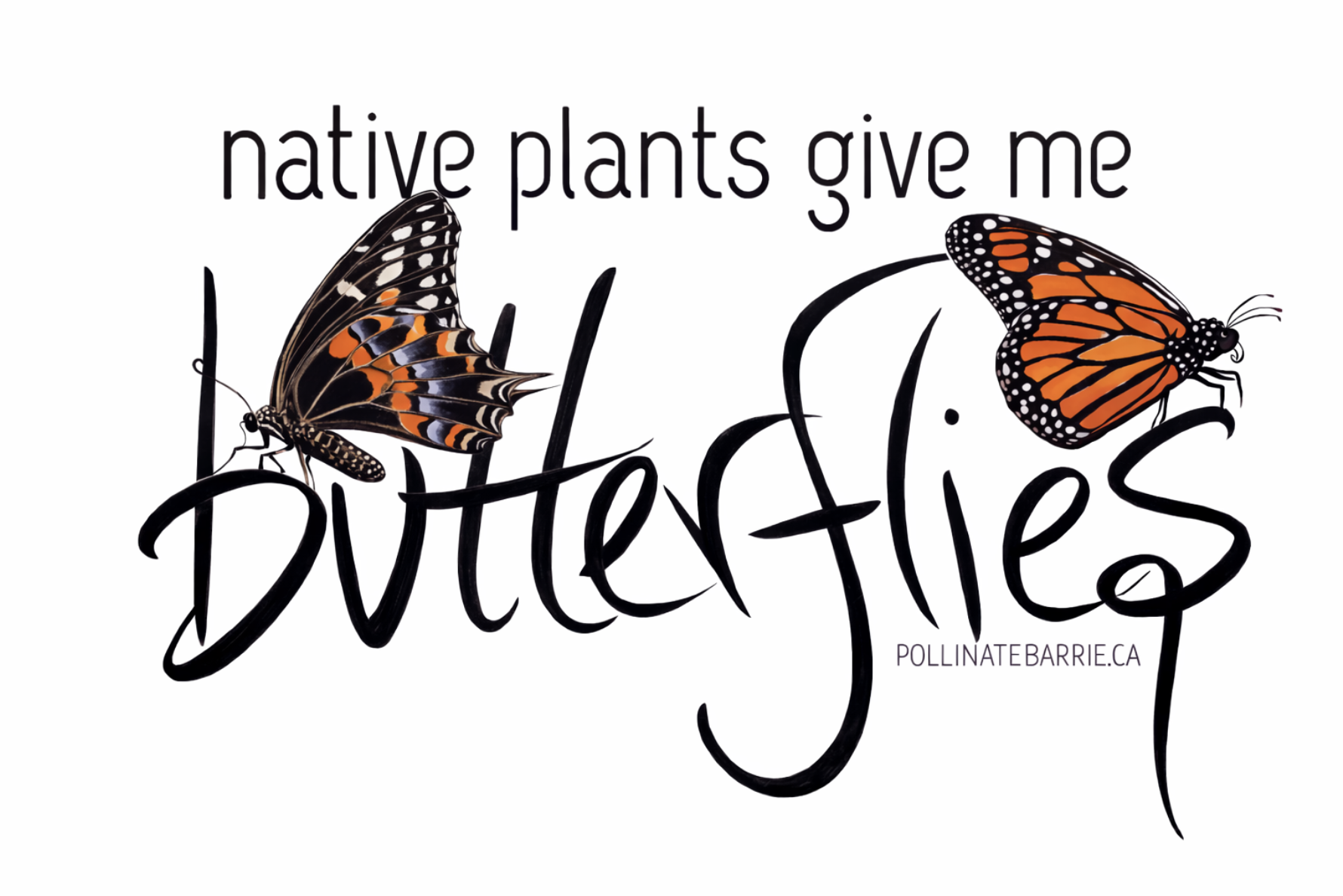 "Native Plants Give Me Butterflies" Square-Shaped Sticker