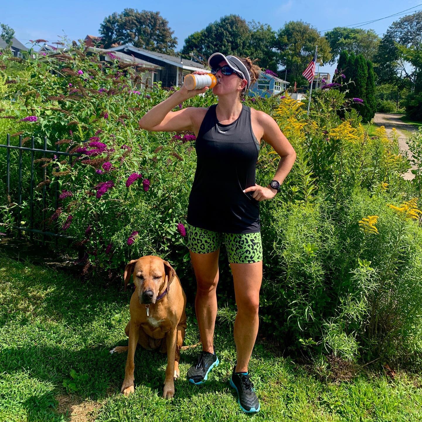 Workout ✅ give me fluids ASAP!!! 2 mile warm up, 10x2minutes and 2 mile cool down. I did these on dirt roads so less pavement pounding on my legs. Thanks goodness for an extremely kind woman who saw me during my 4th rep rest and said I looked like I 