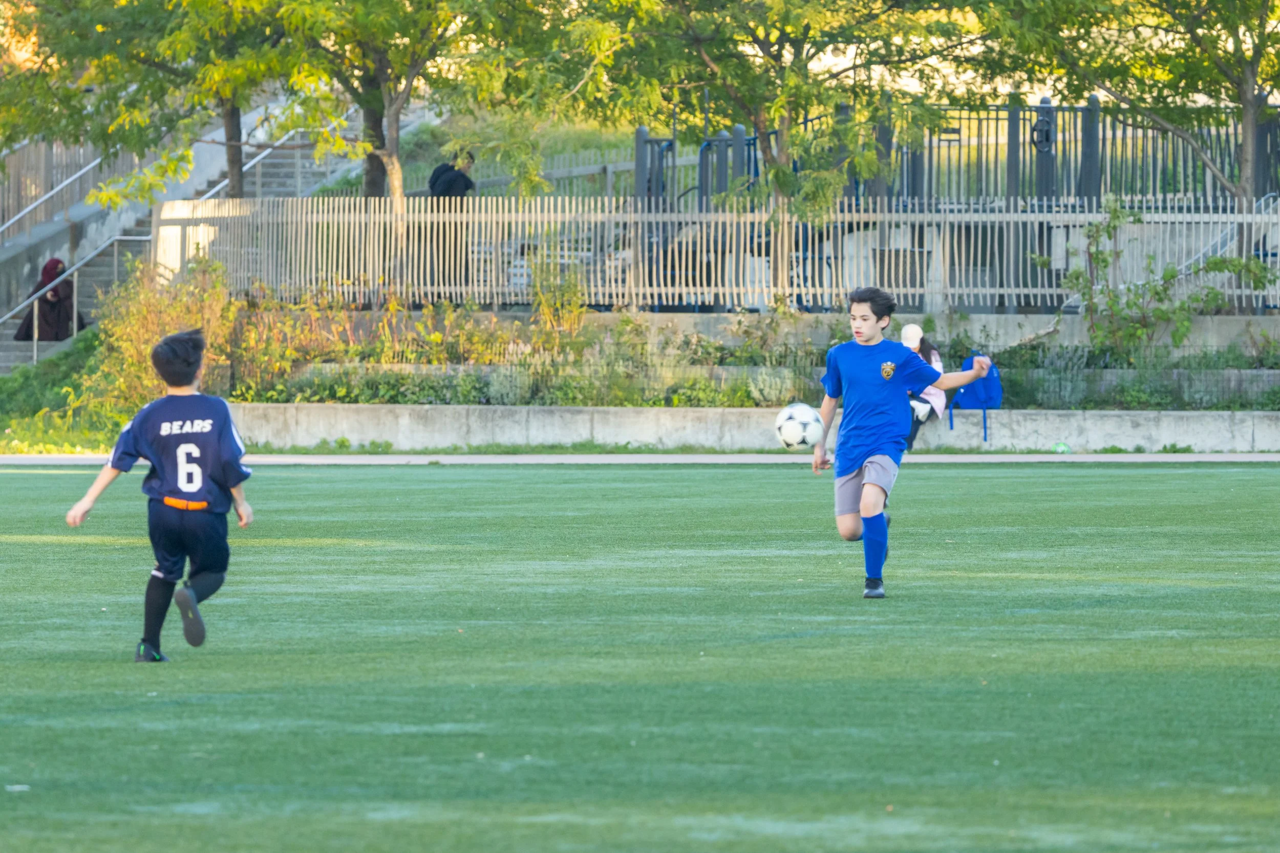 Boys soccer team plays in the fall