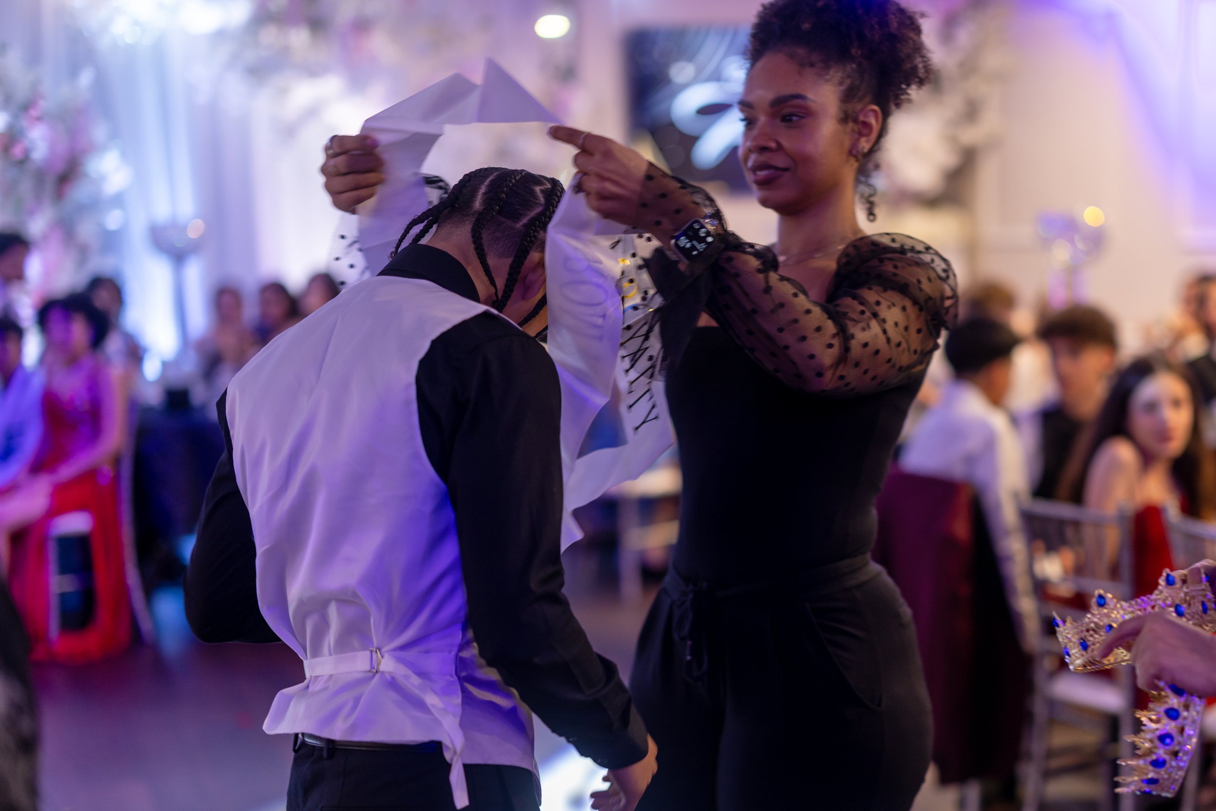 Students dance and celebrate at prom