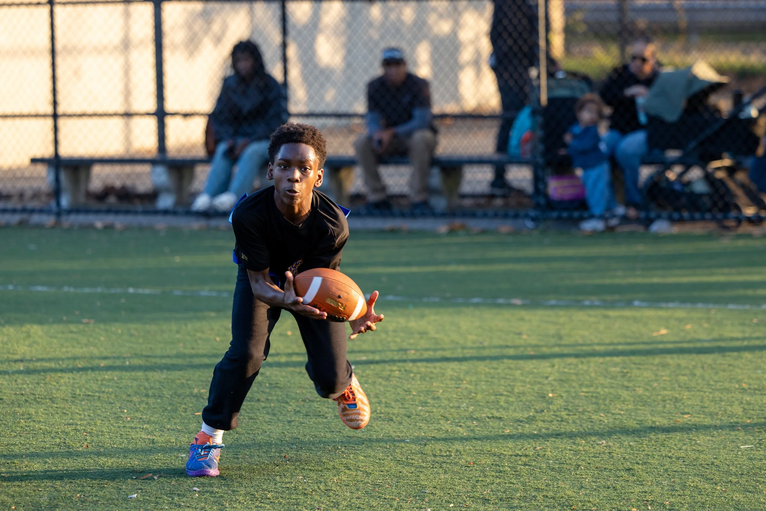 MS 50 flag football team plays