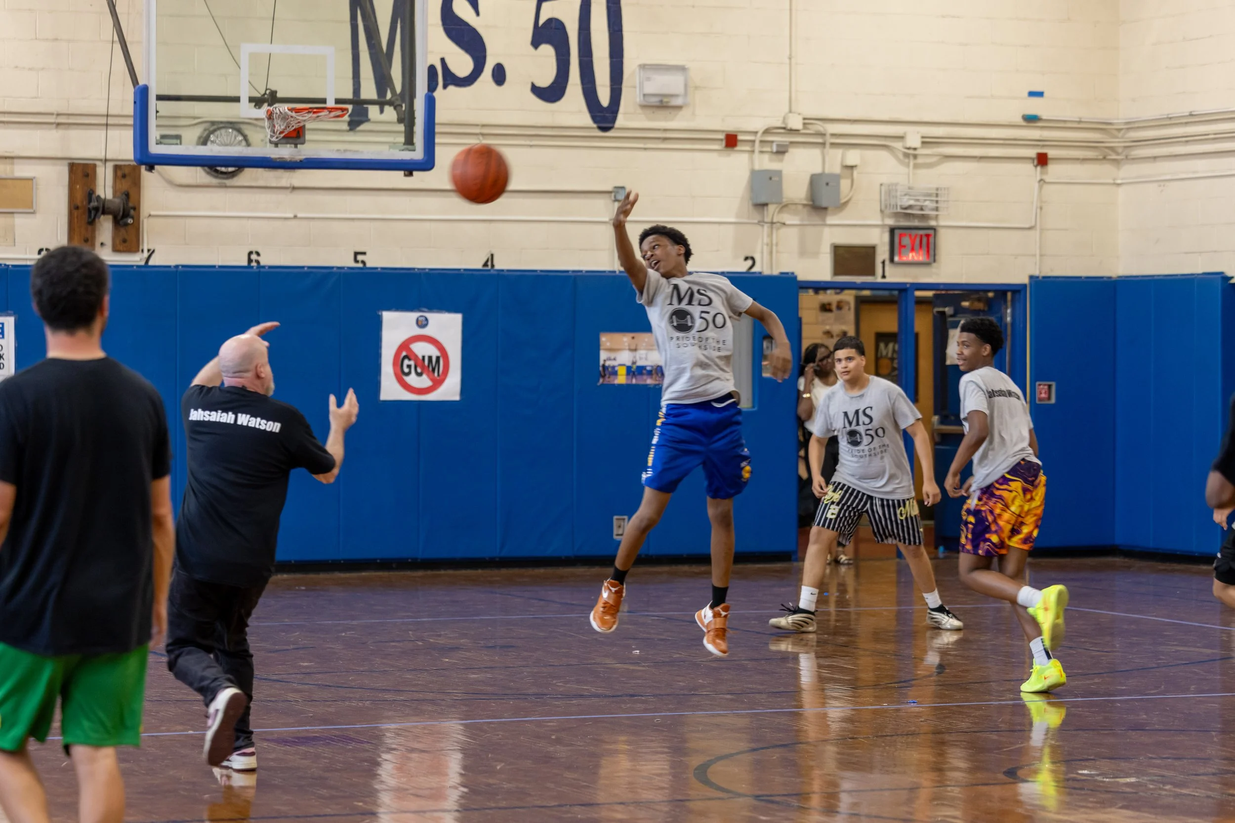 student versus staff basketball game