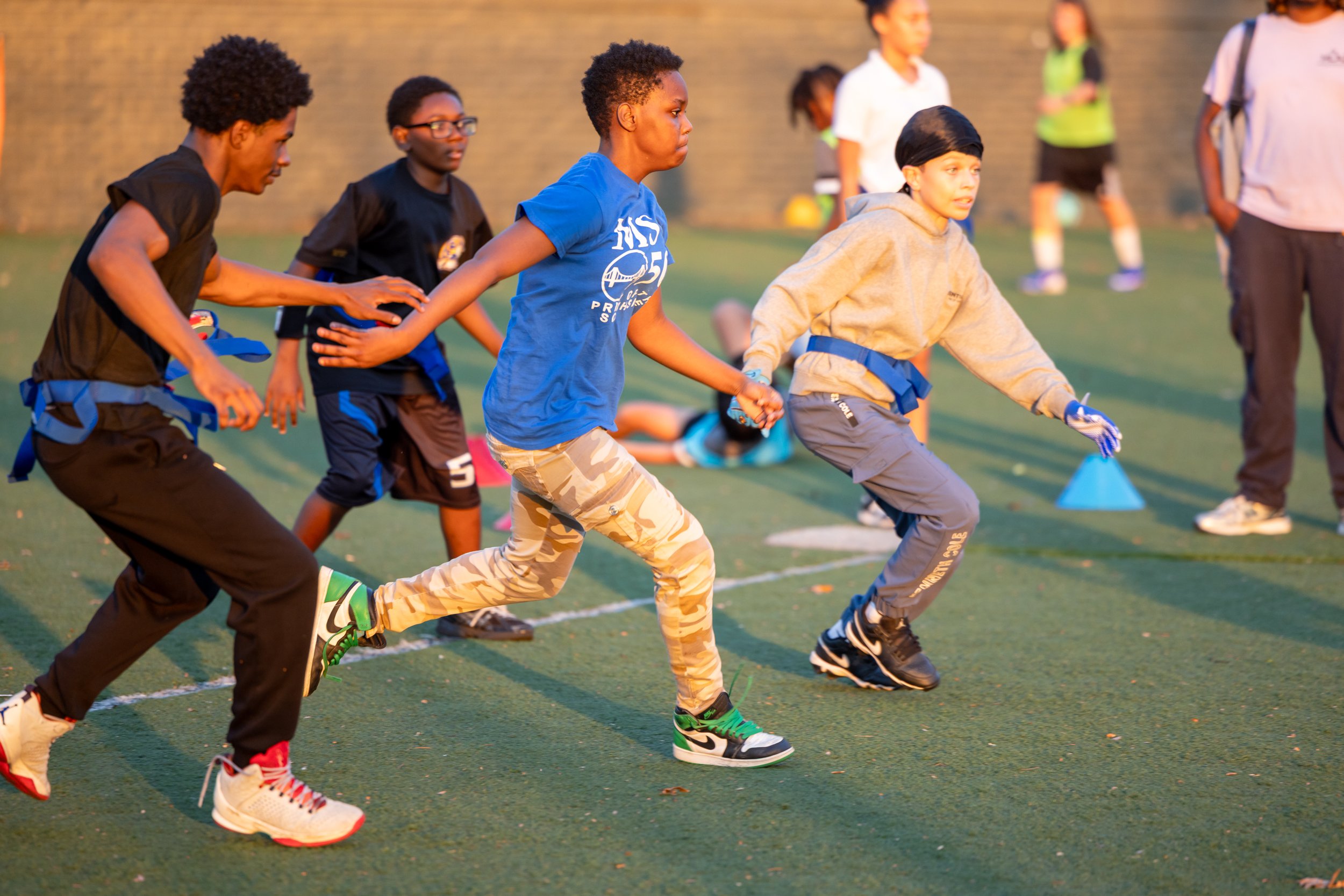 MS 50 flag football team plays