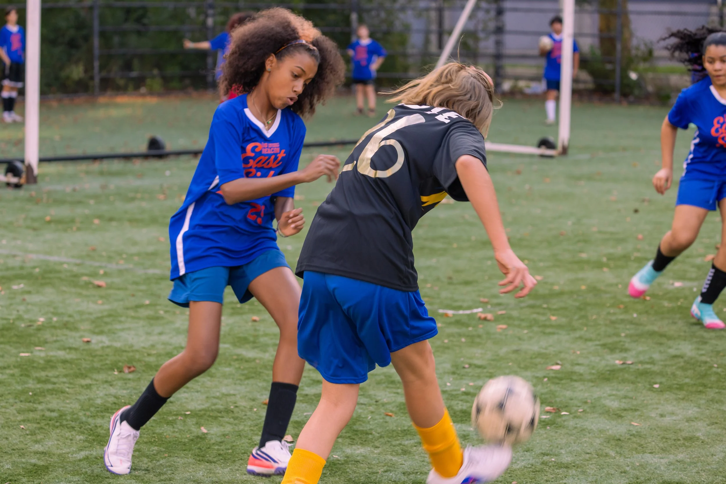 Girls soccer team plays in the fall