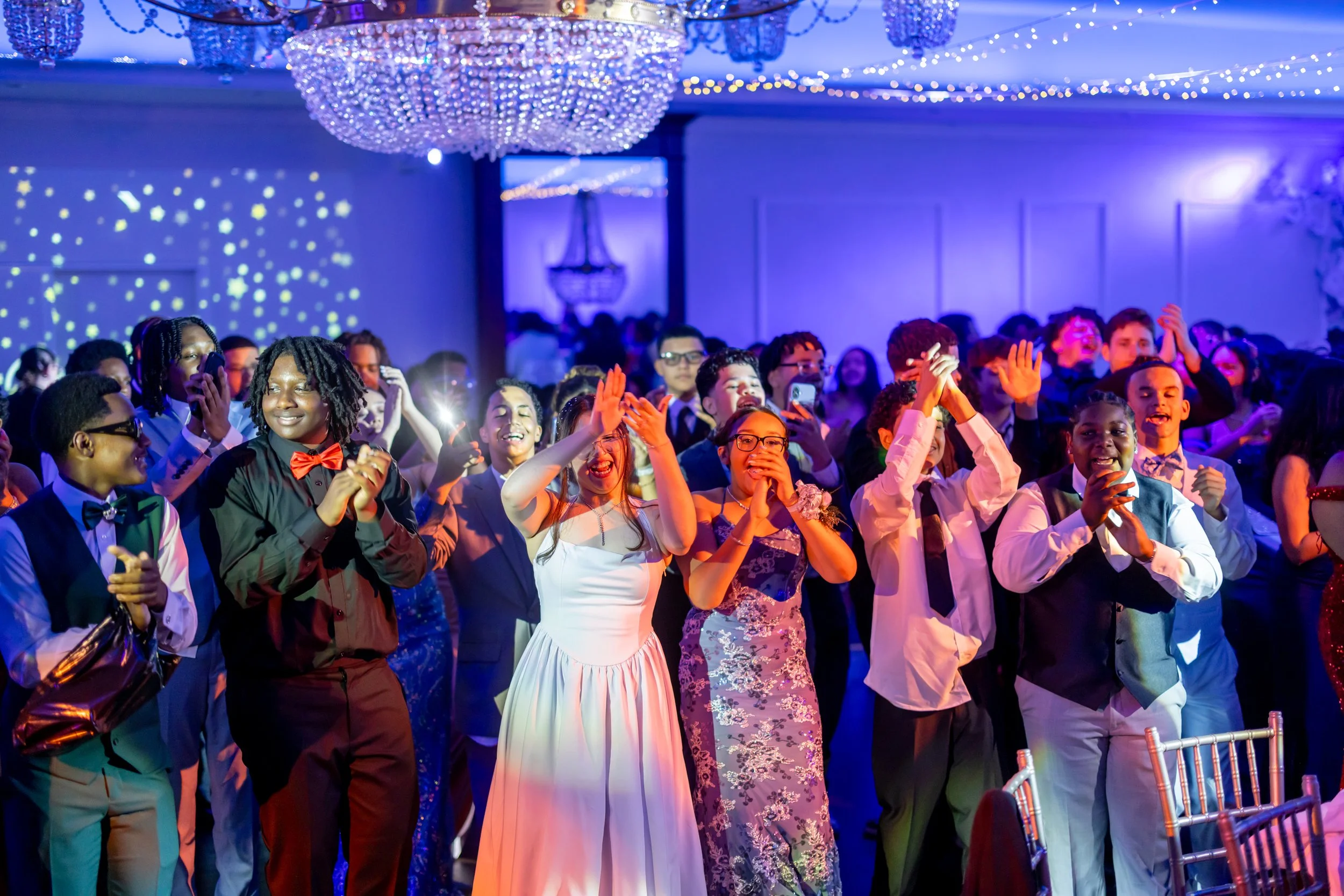 Students dance and celebrate at prom