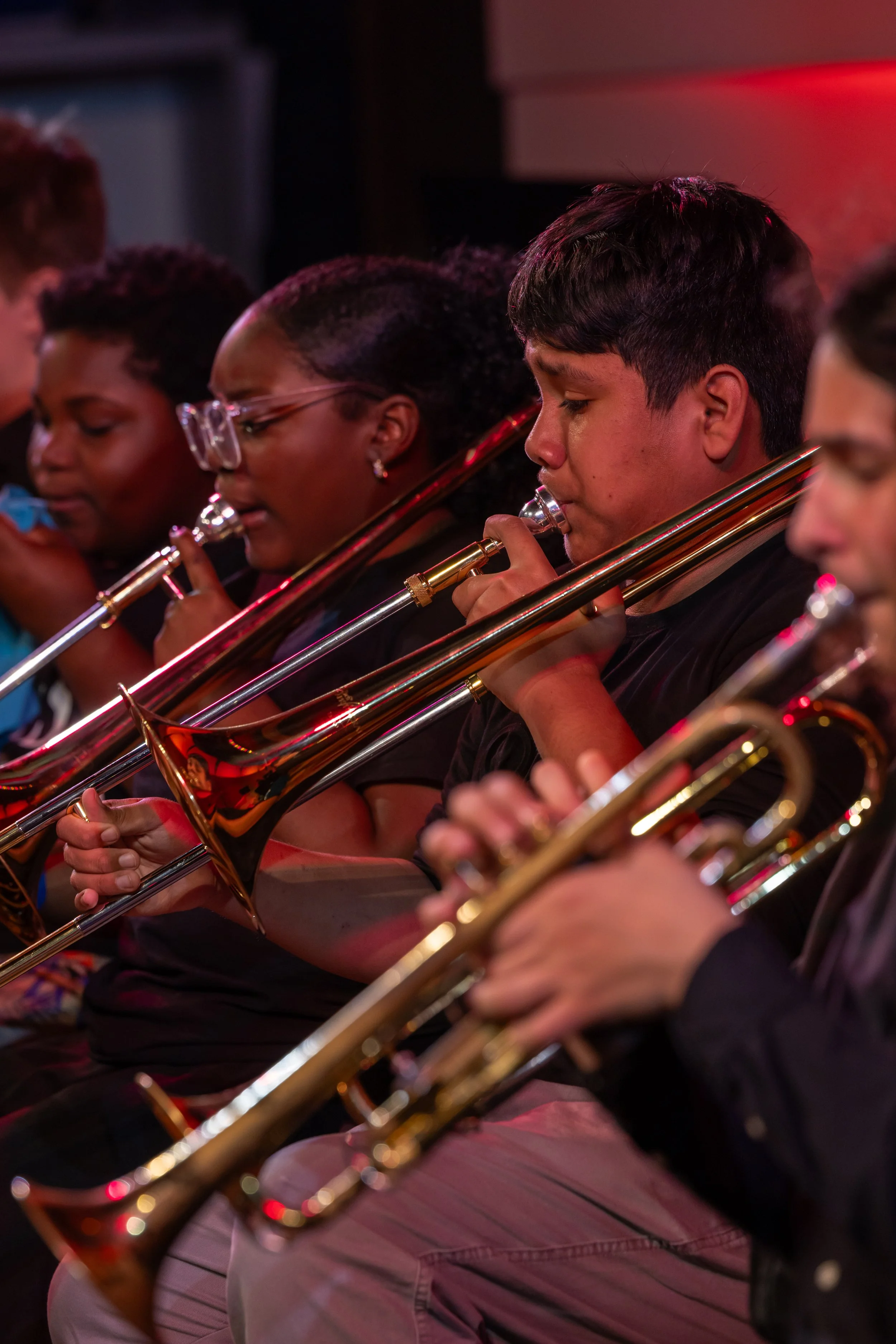 middle school students perform in band concert