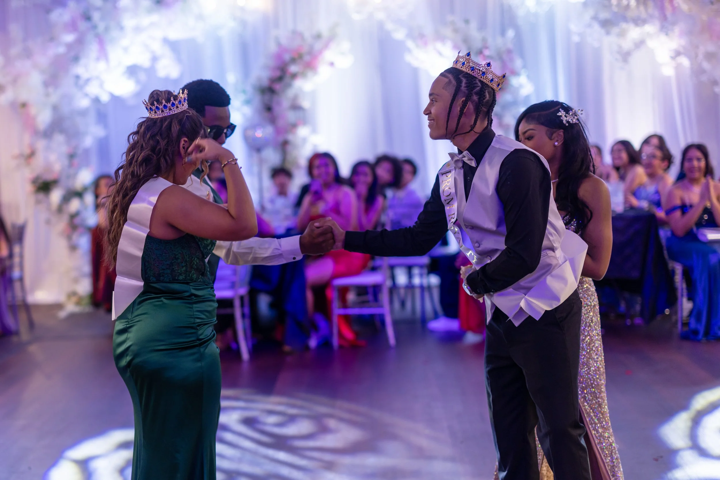 Students dance and celebrate at prom
