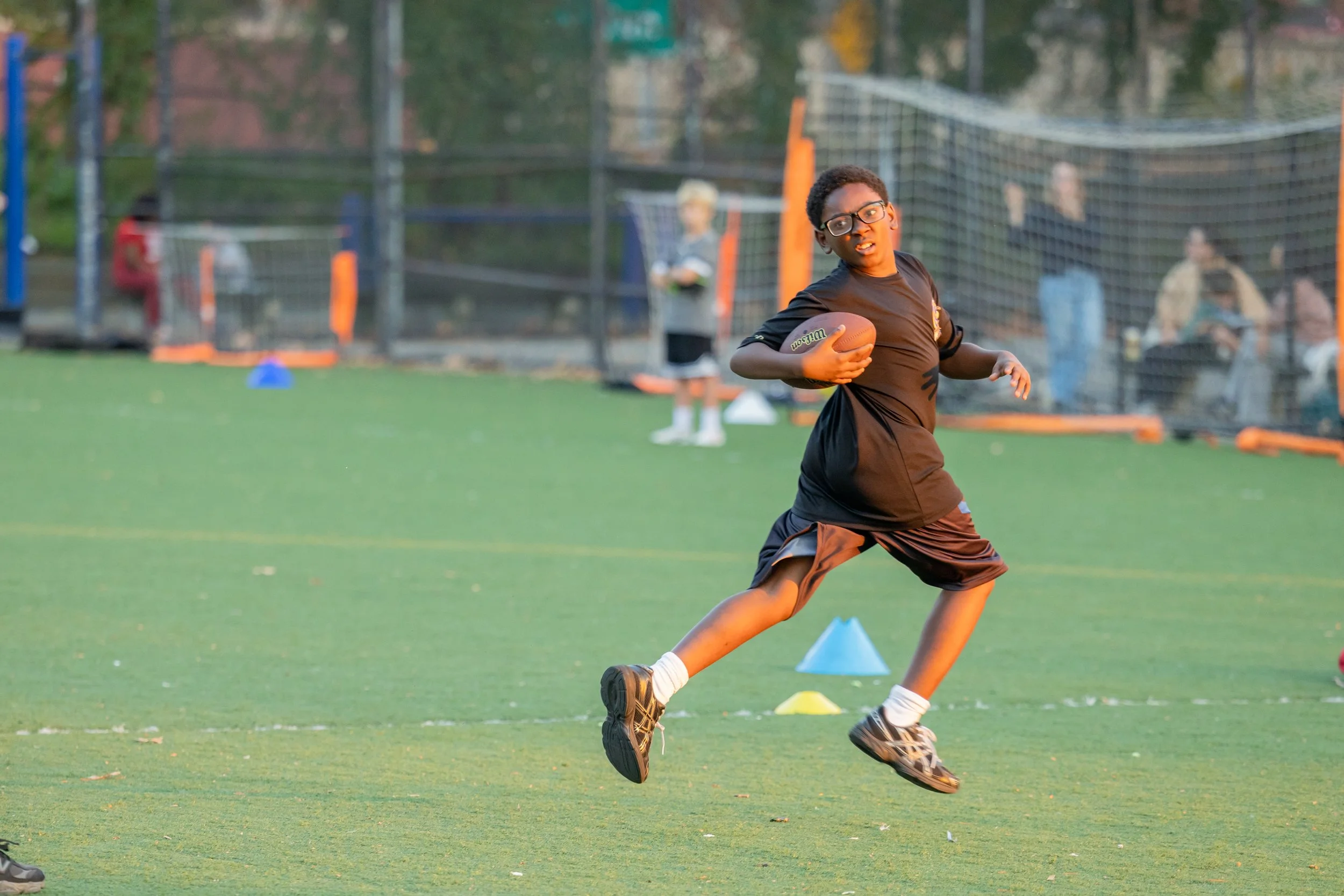 MS 50 flag football team plays