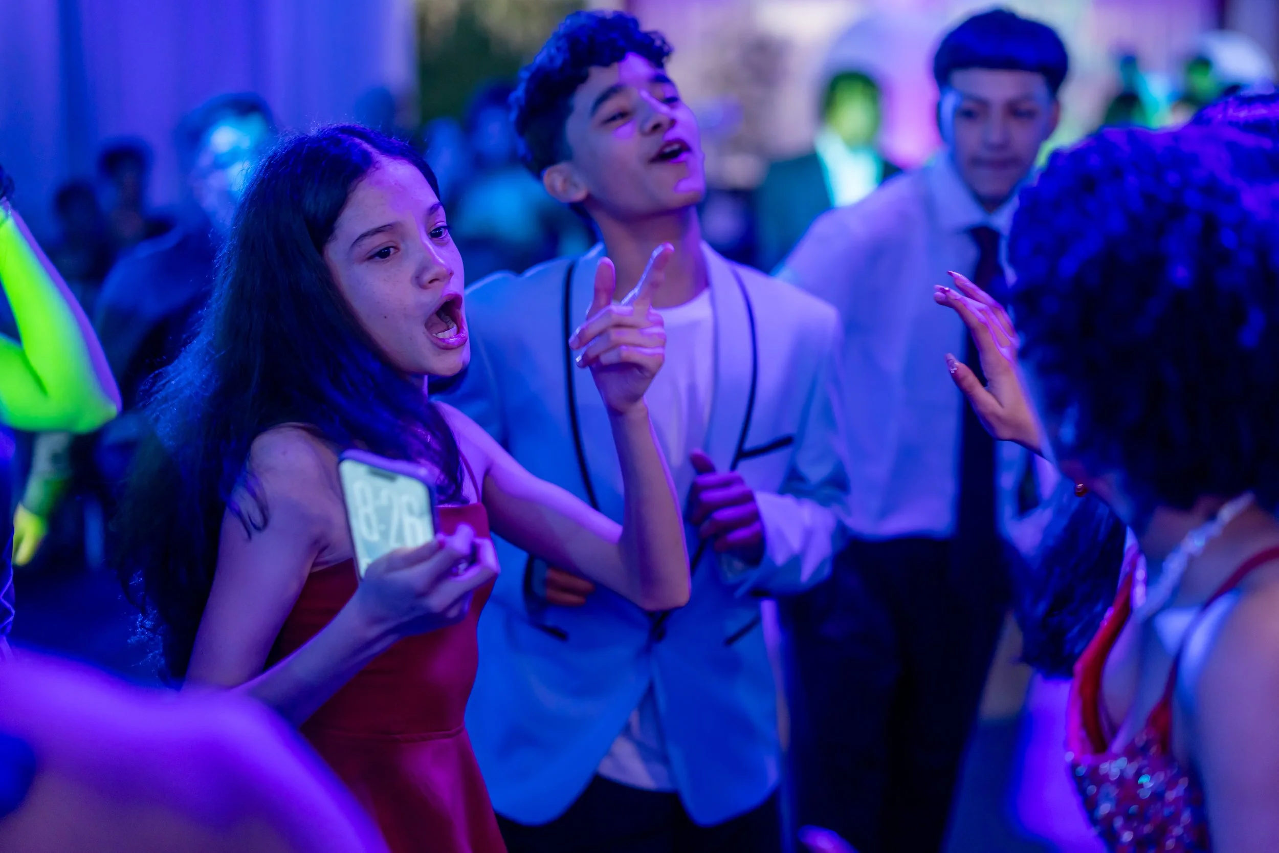 Students dance and celebrate at prom