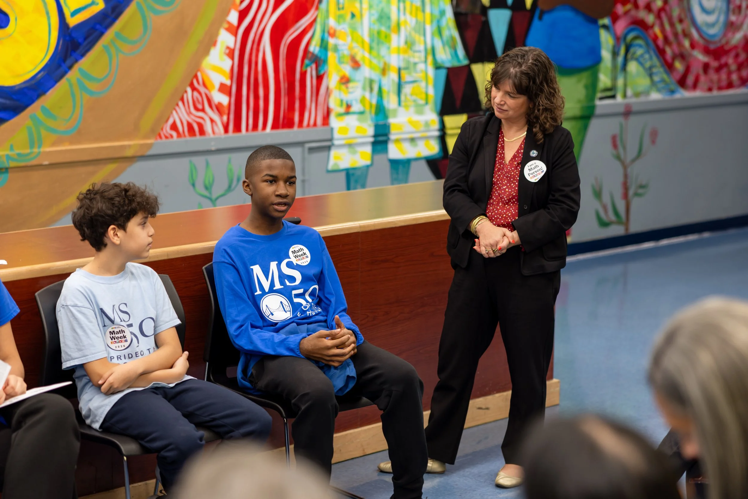 MS 50 students and staff for NYC Solves Math Week