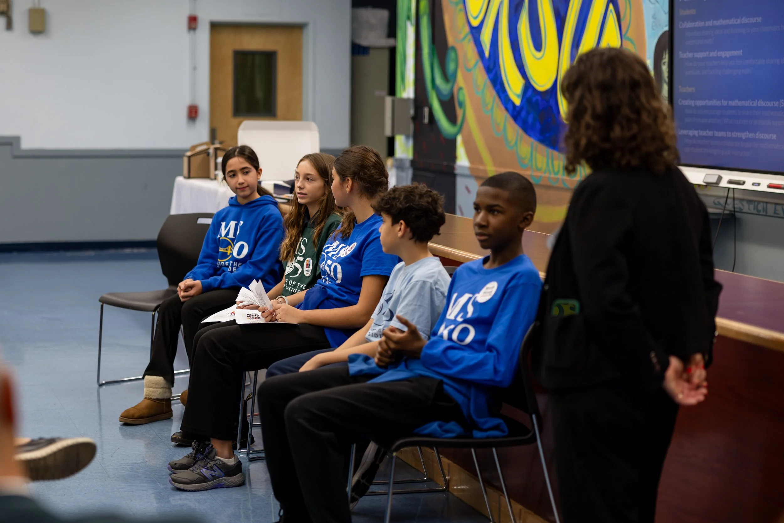 MS 50 students and staff for NYC Solves Math Week