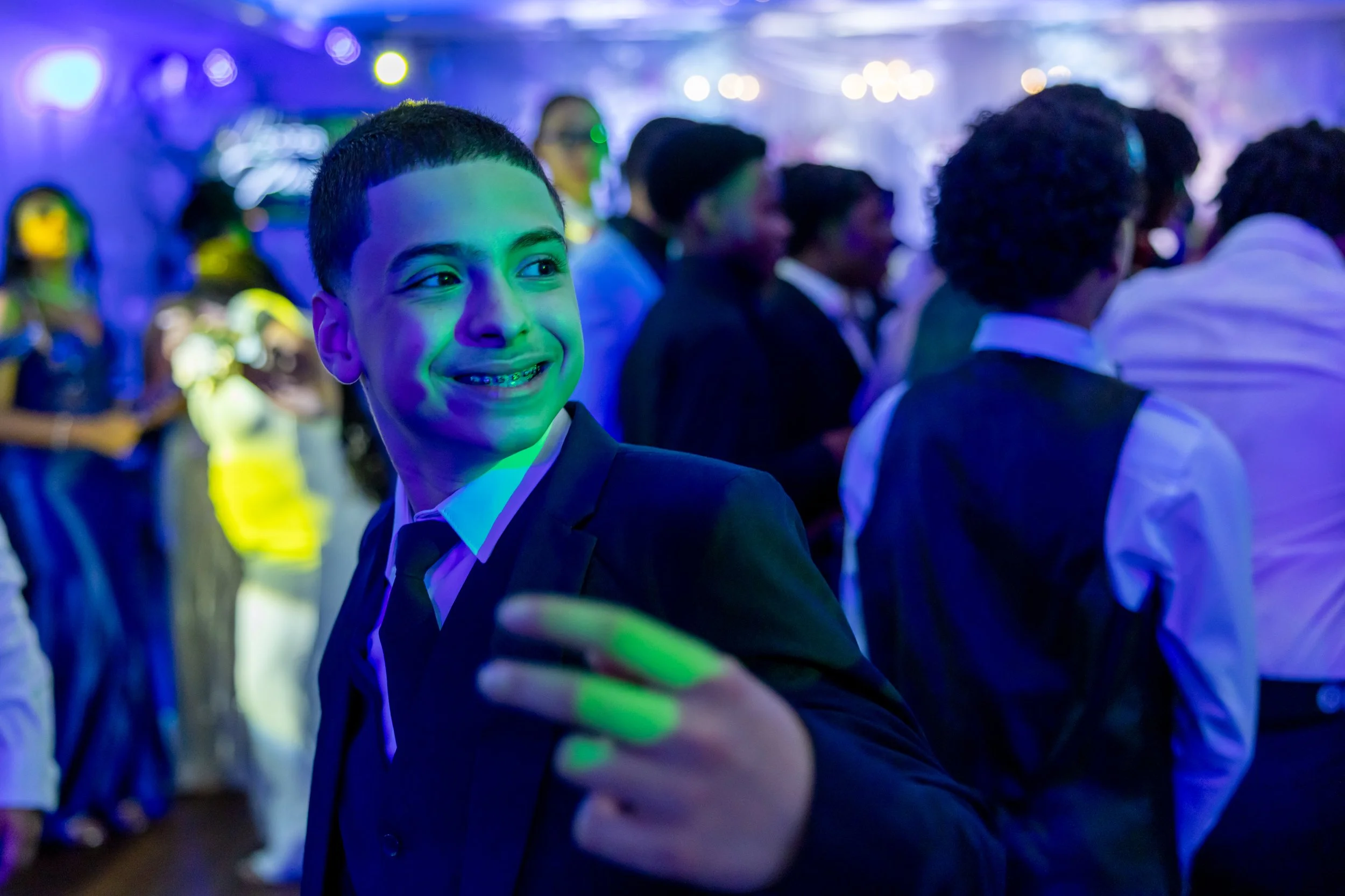 Students dance and celebrate at prom
