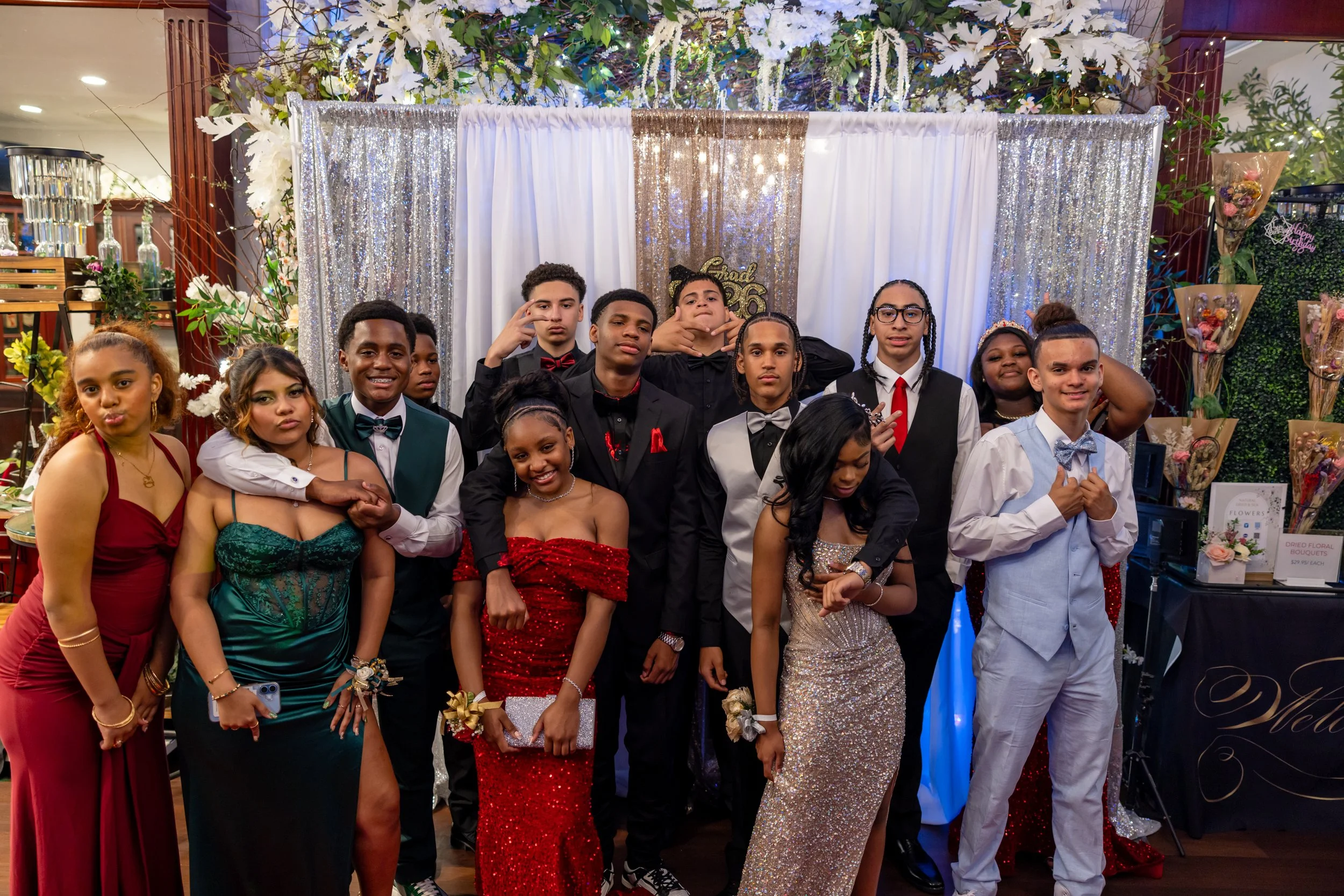 Students dance and celebrate at prom
