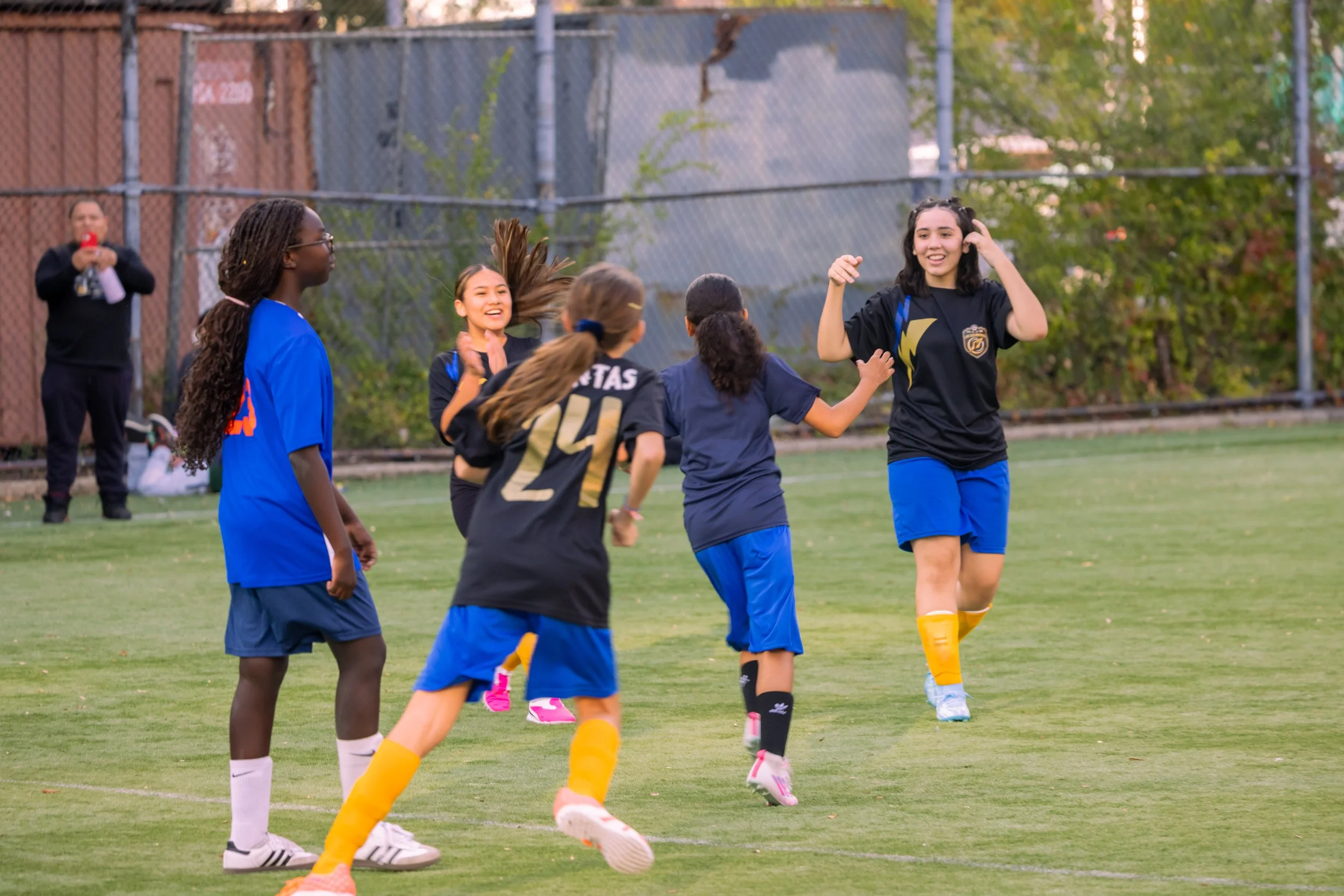 Girls soccer team plays in the fall