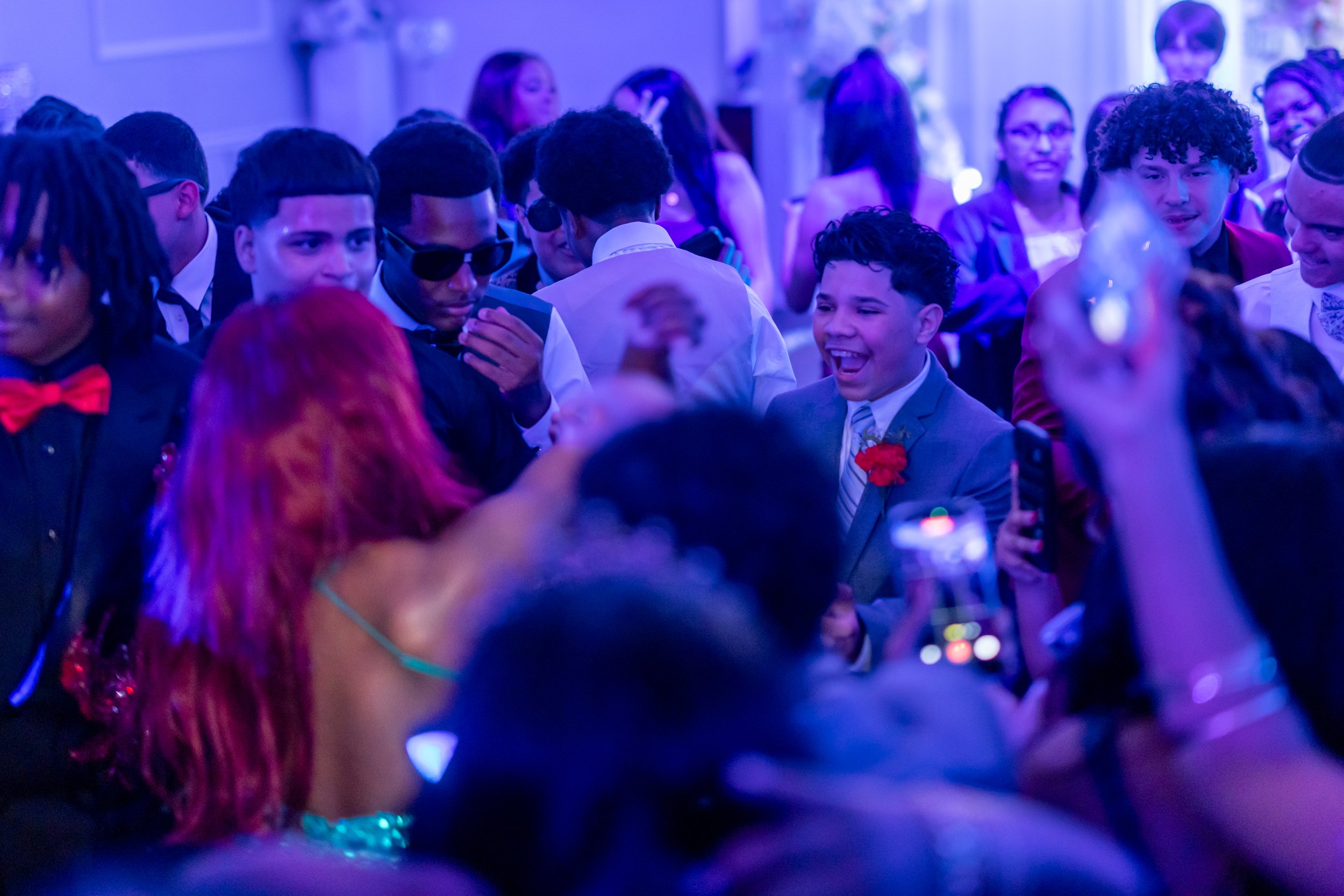 Students dance and celebrate at prom