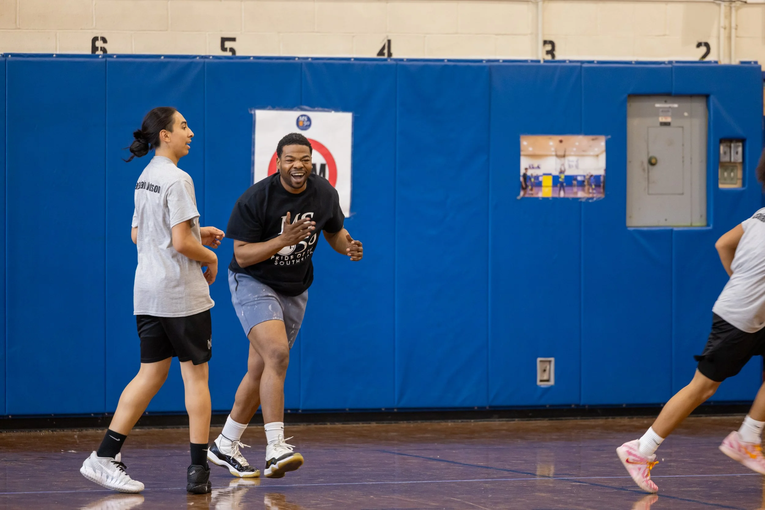 student versus staff basketball game