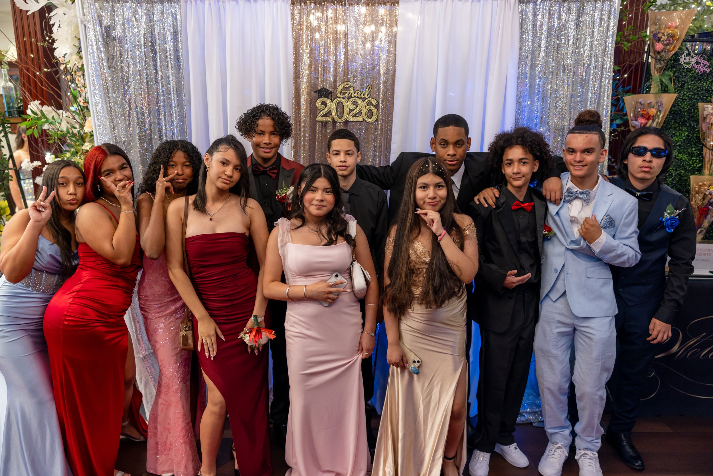 Students dance and celebrate at prom