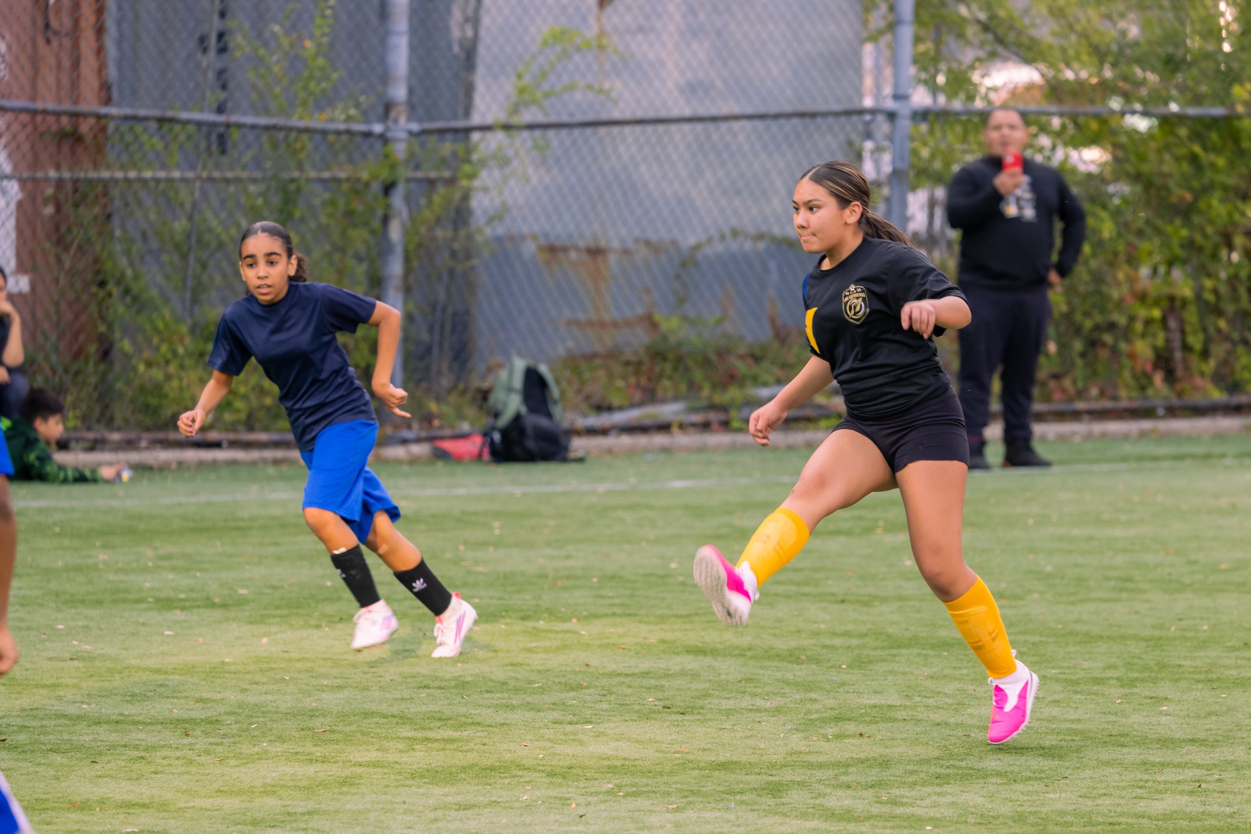 Girls soccer team plays in the fall