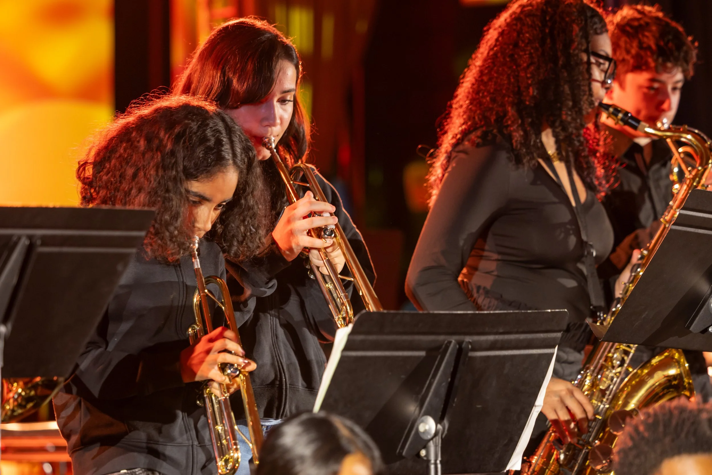 middle school students perform in band concert