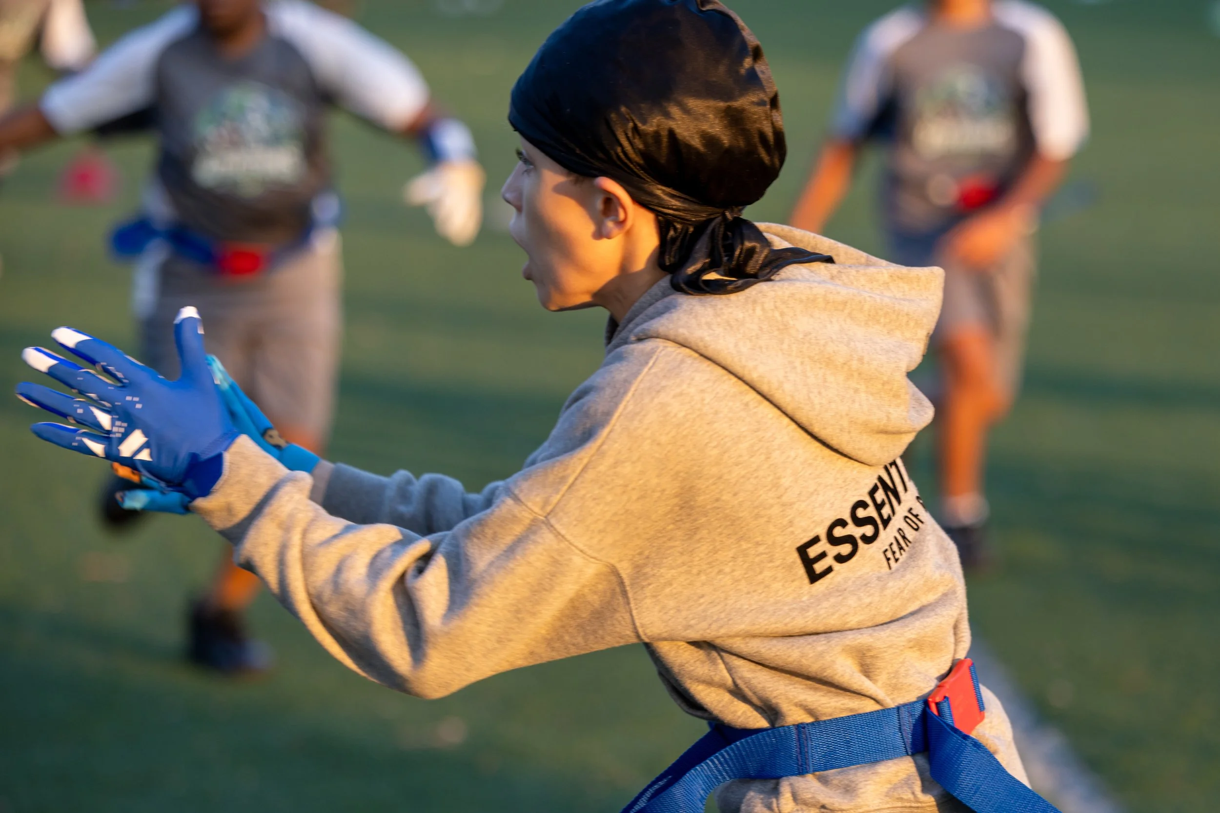 MS 50 flag football team plays
