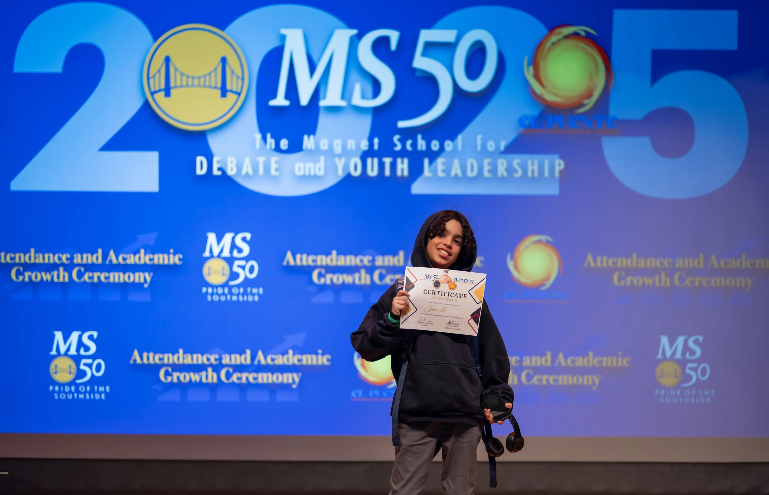 Student honoree posing